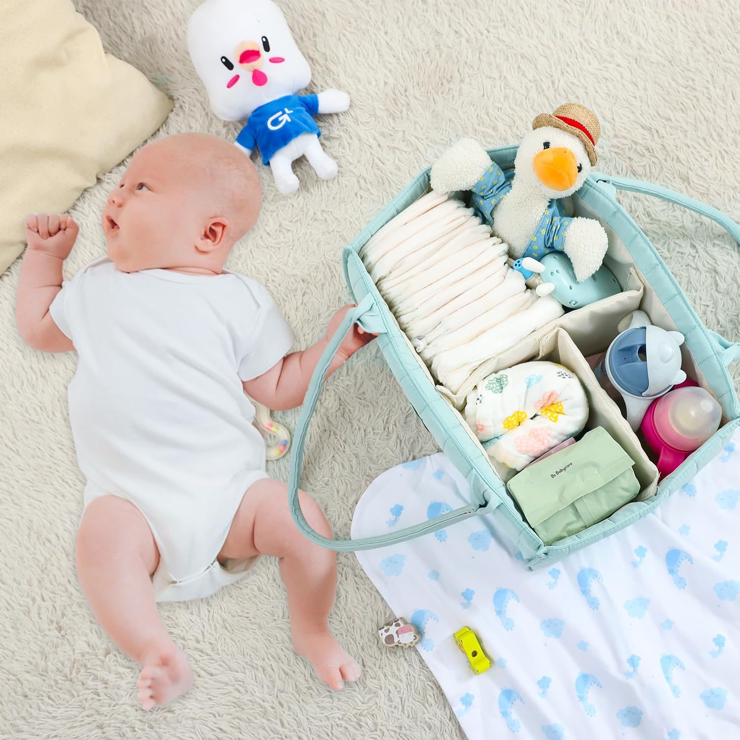 Clearworld Diaper Caddy Organizer Pale Green 1