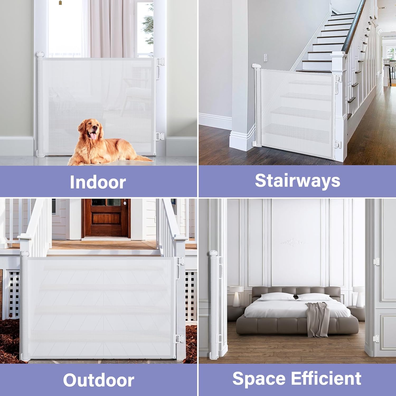 PRObebi Retractable Gate - 72 Wide Stair Door Safety