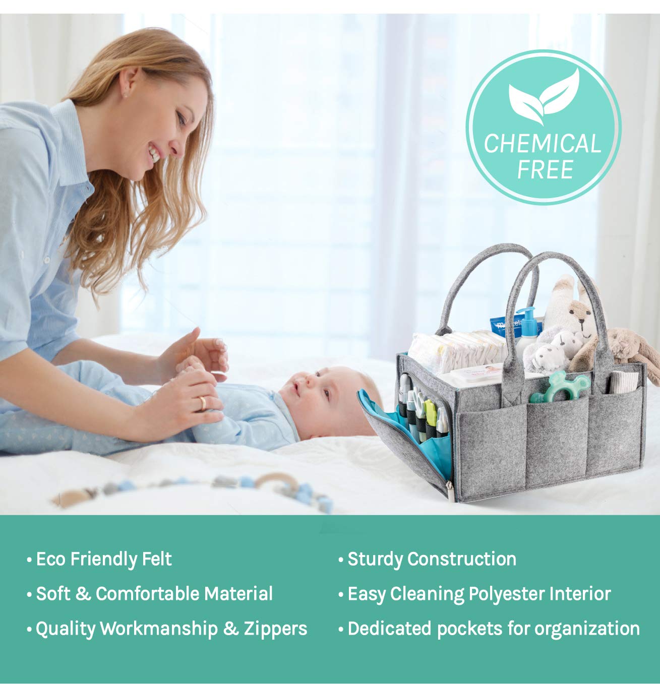 Eitonbu Premium Baby Diaper Caddy Organizer 1