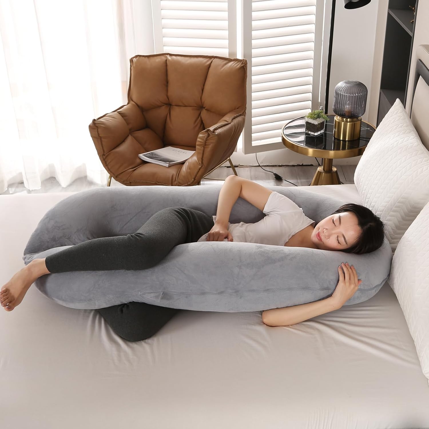 Bllgrass O-Shape Pregnancy Pillow 57 Inch Maternity Support