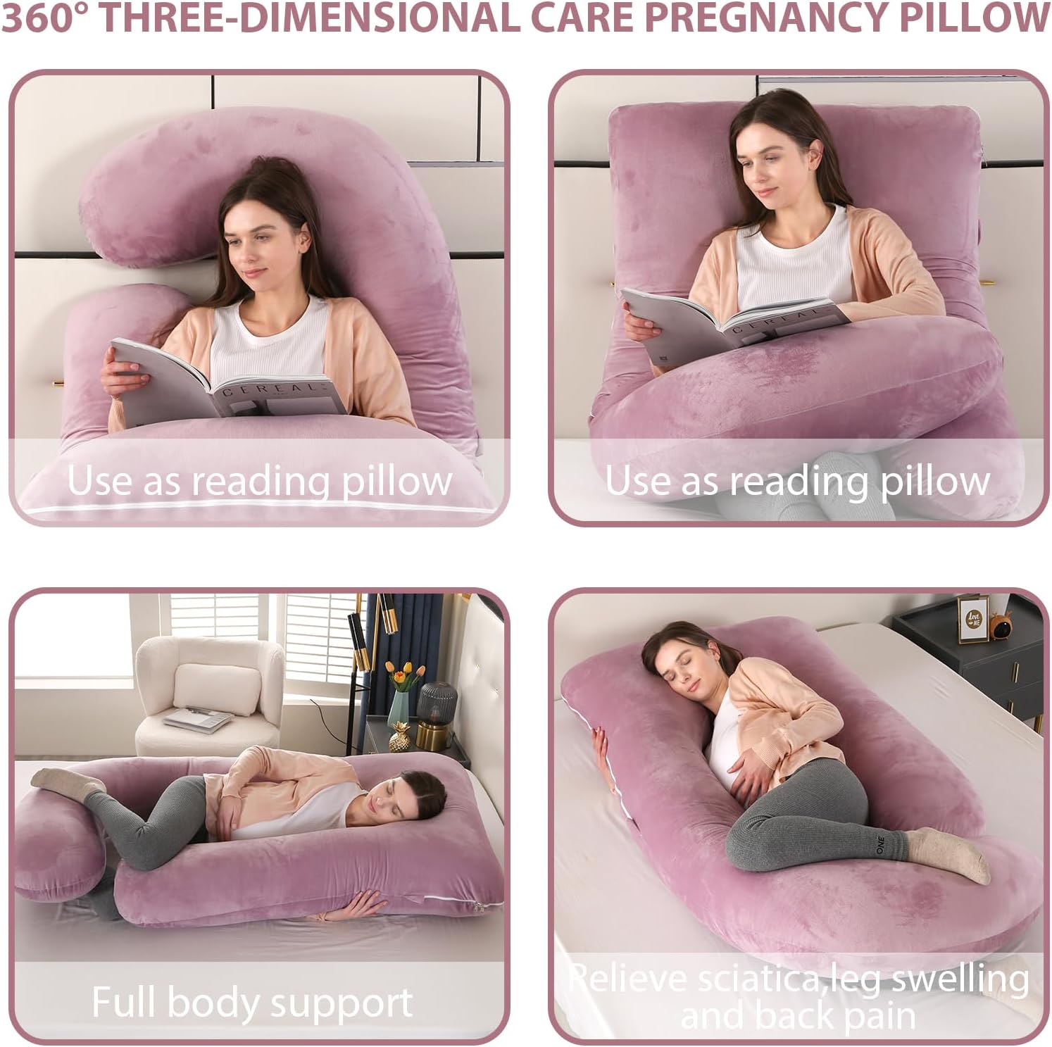 Victostar U Shaped Pregnancy Pillow with Removable Cover