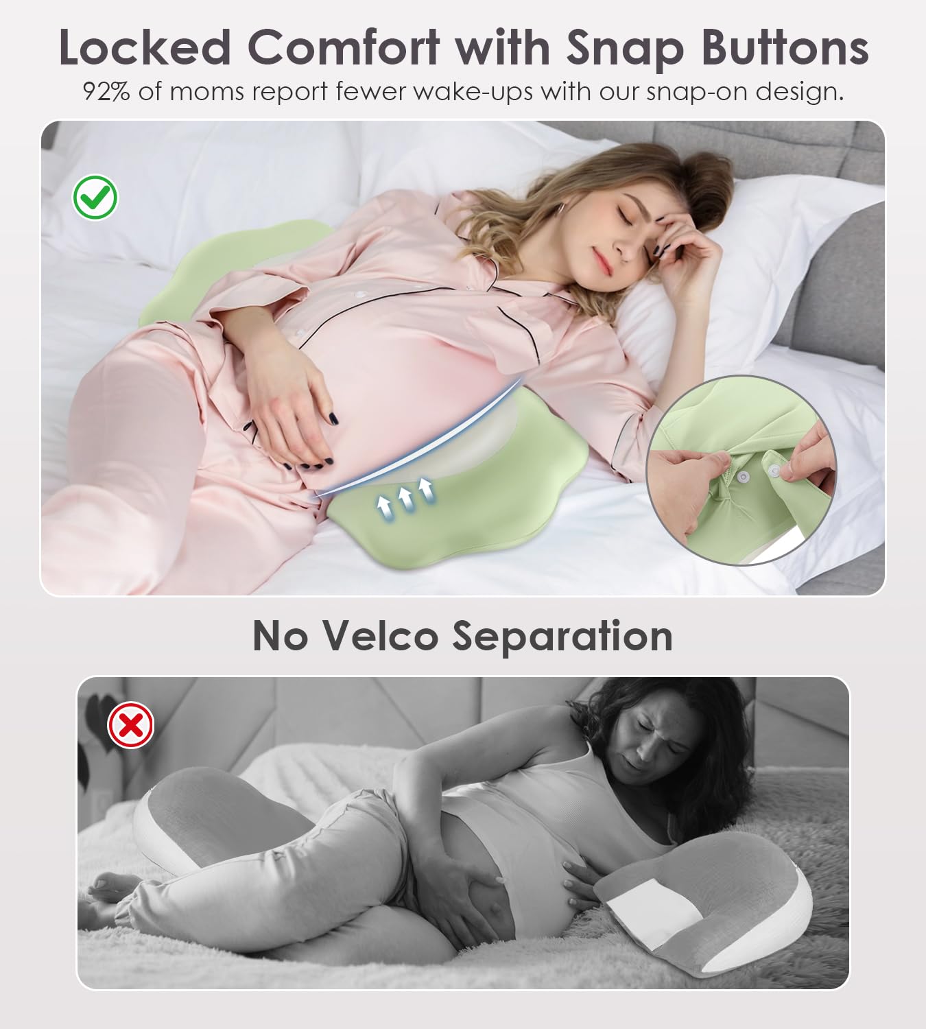 DONAMA Pregnancy Pillow with Cooling Case