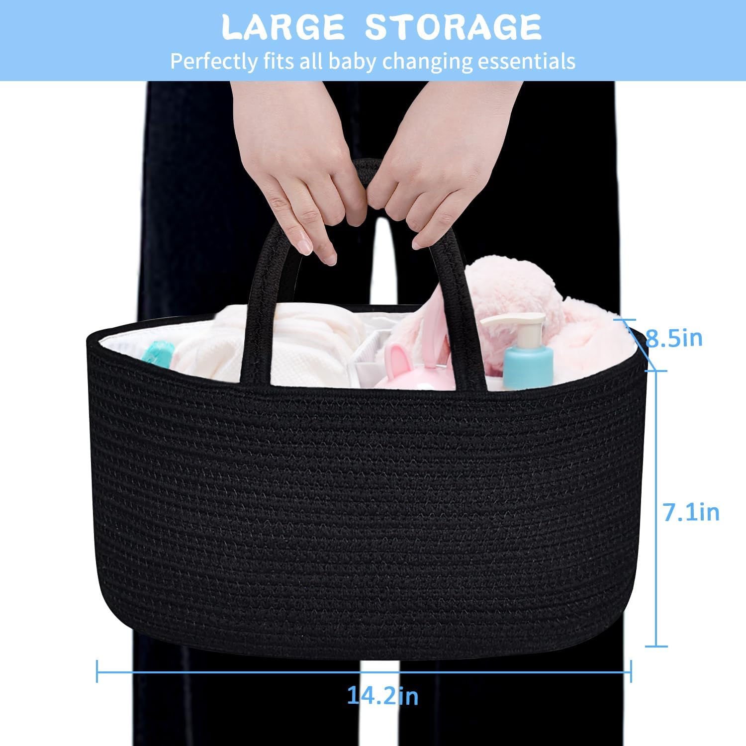 ABenkle Diaper Caddy Organizer with Removable Dividers 1