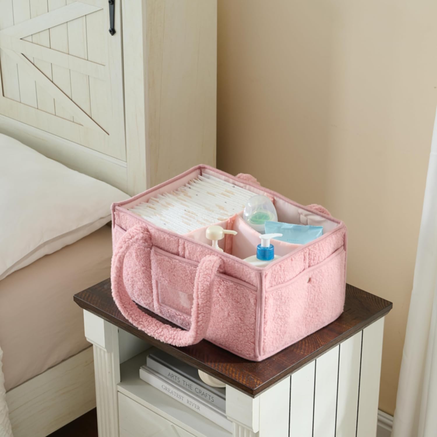 Luxury Little Baby Diaper Caddy Organizer Pink