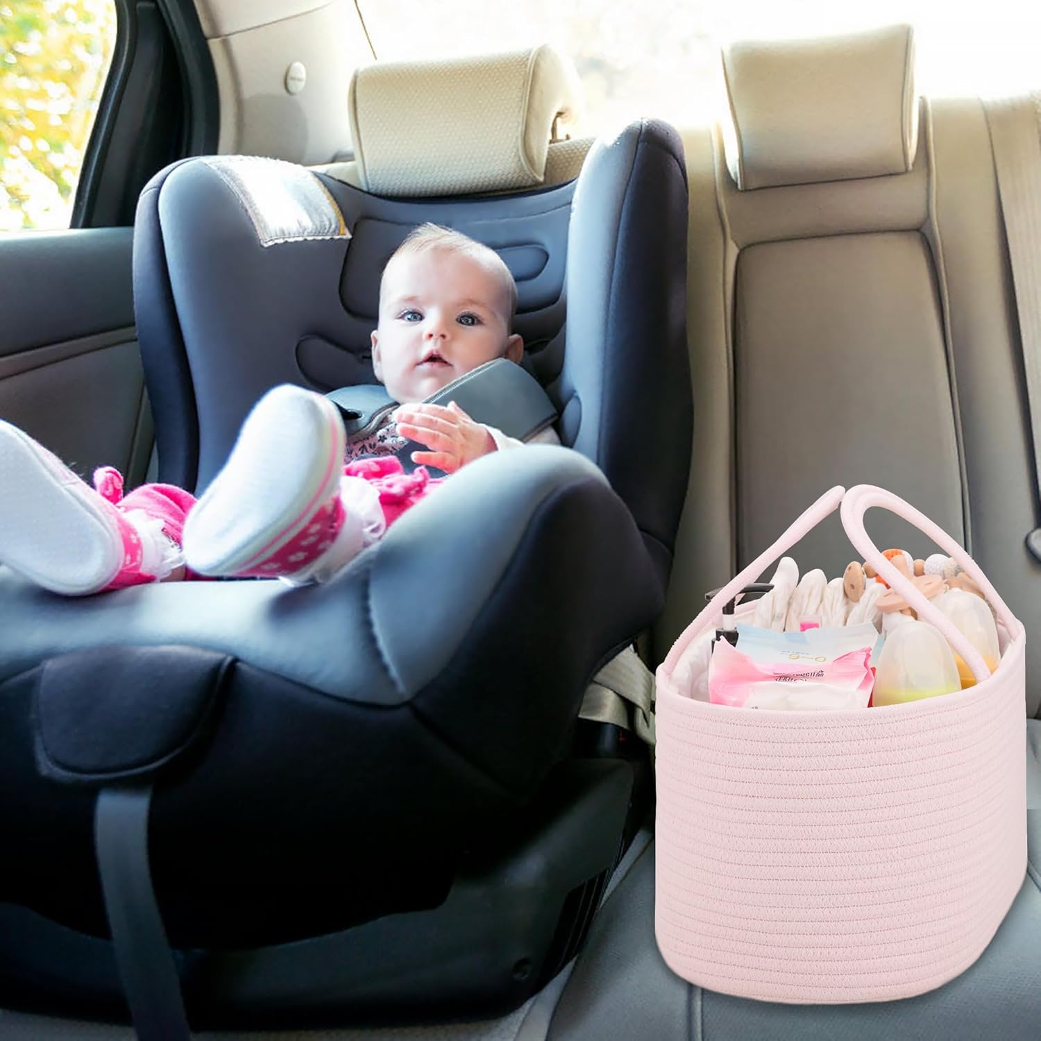 COMSE 2 Pack Large Baby Diaper Caddy Organizer
