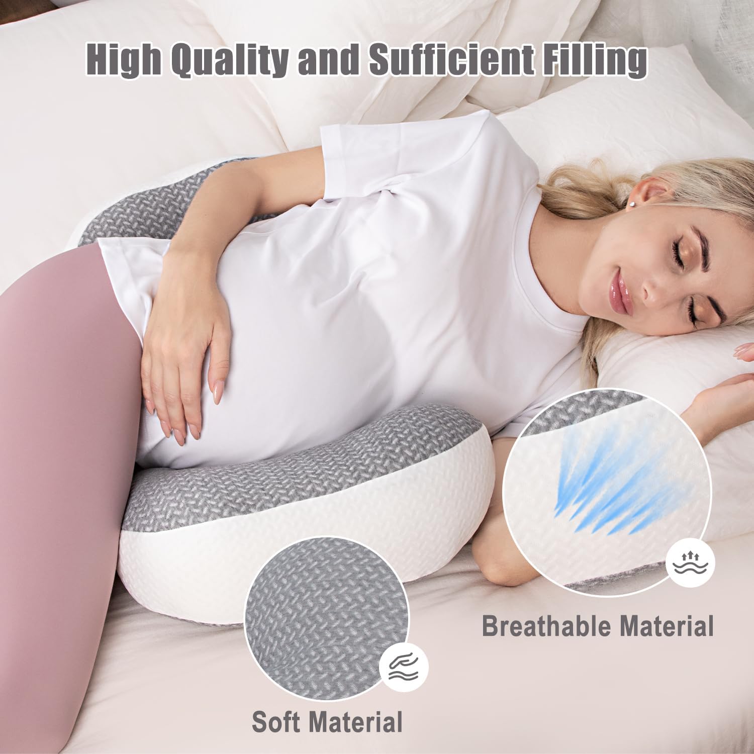 Chilling Home Pregnancy Pillow with Adjustable Support