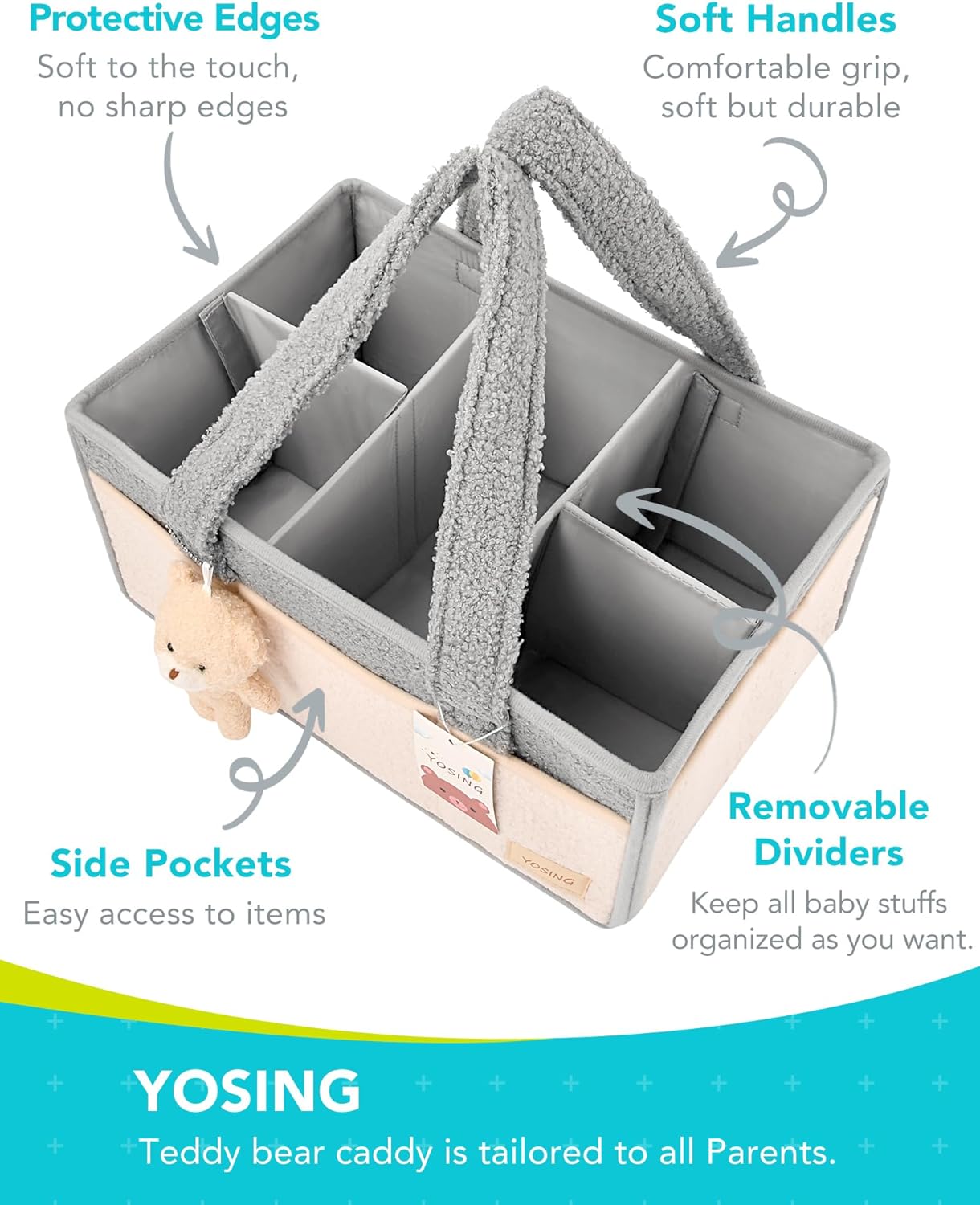 YOSING Diaper Caddy Organizer for Car Travel and Nursery Storage