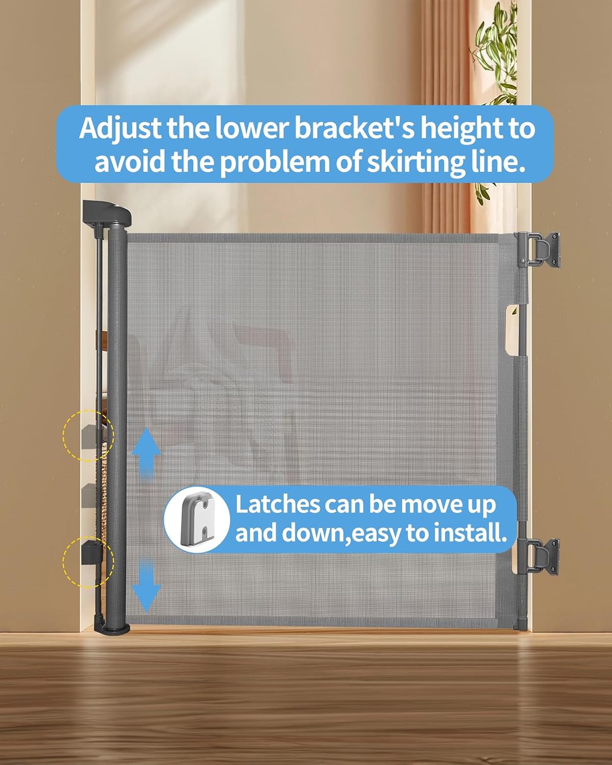 Veraste Retractable Baby Gate 33x55 Grey