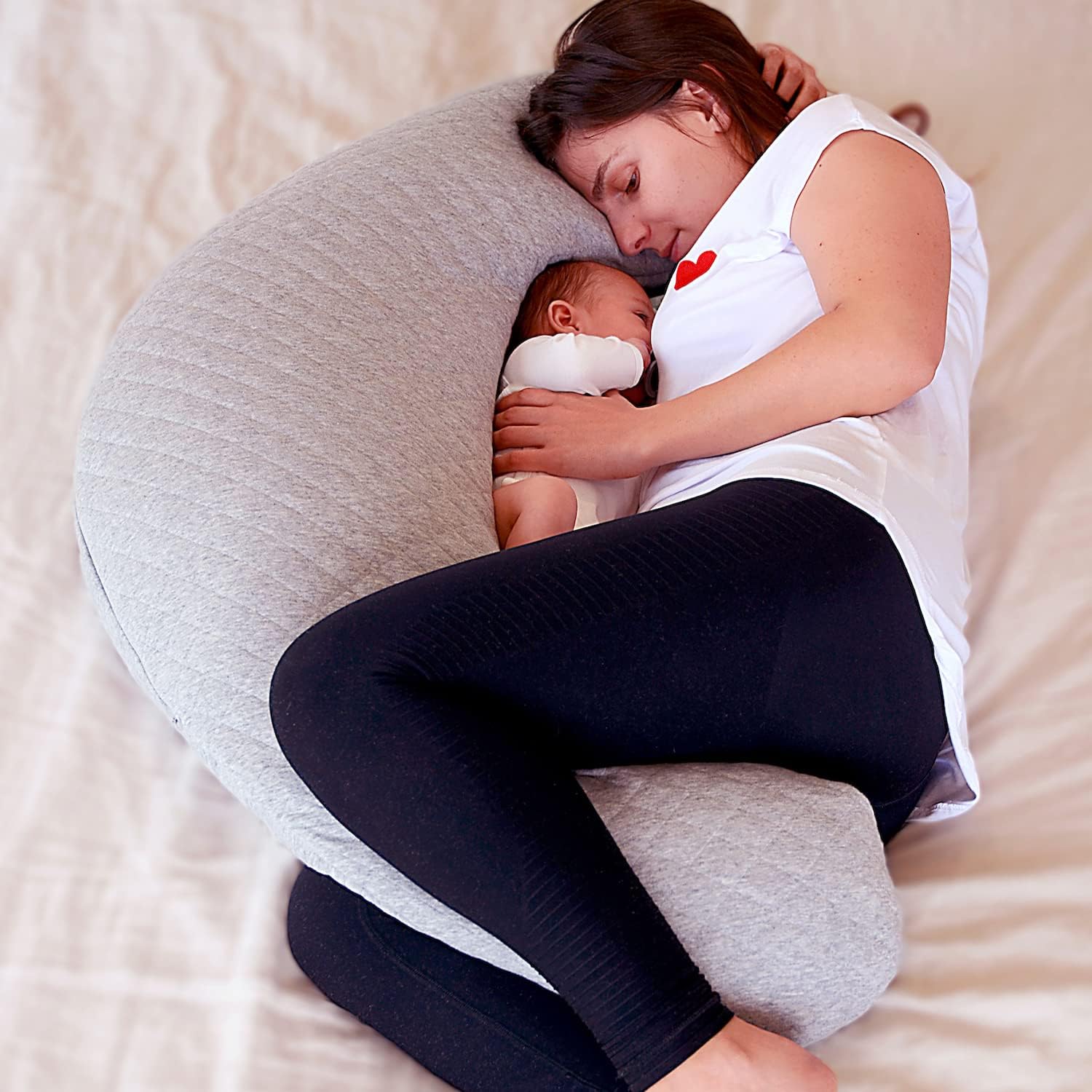 Baba Big Flopsy Pregnancy Pillow - Heather Grey