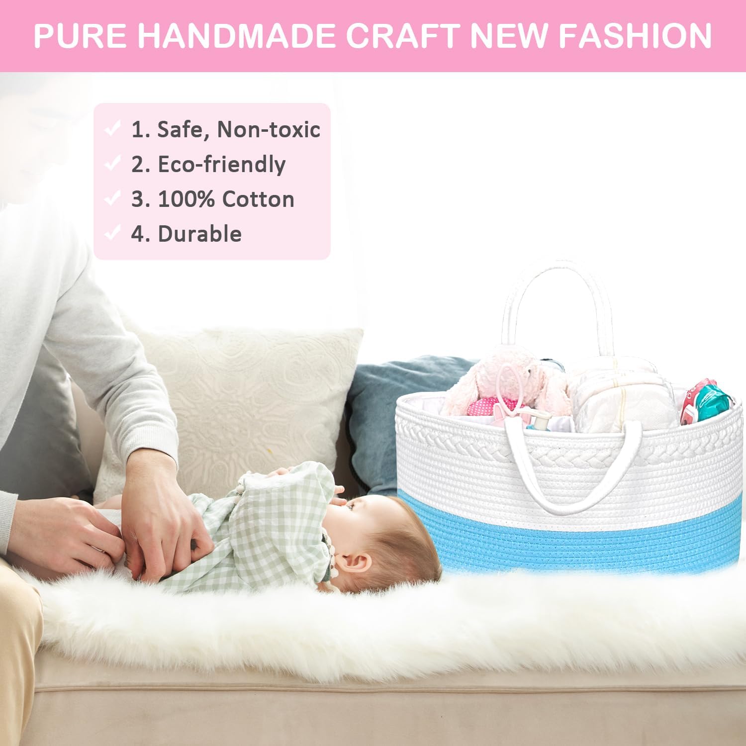 ABenkle X-Large Diaper Caddy Organizer with Removable Dividers 1