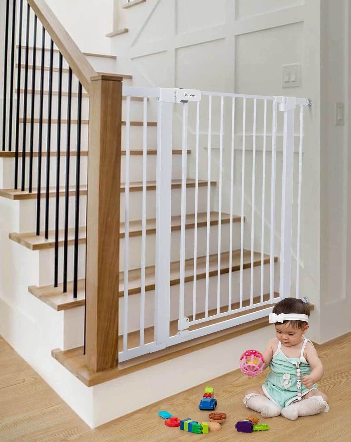 COMOMY 36 Tall Sturdy Baby Gate with Auto Close