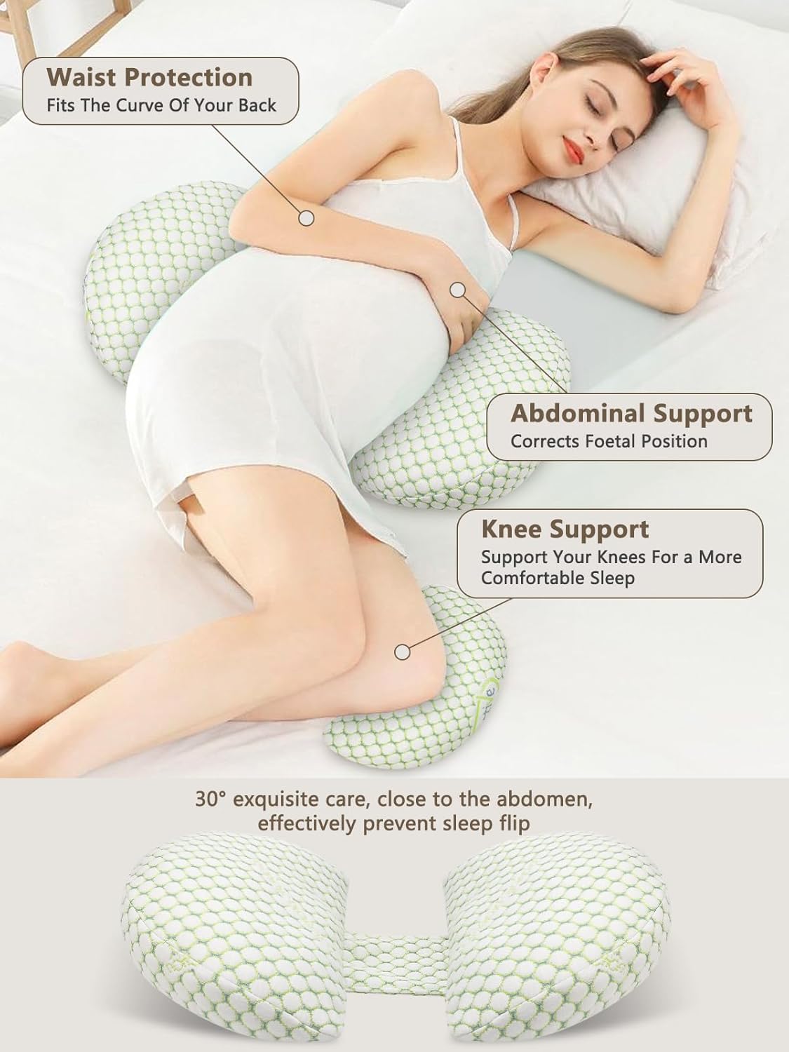 LGCLGY Pregnancy Pillow with Adjustable Wedge and Detachable Cover 1