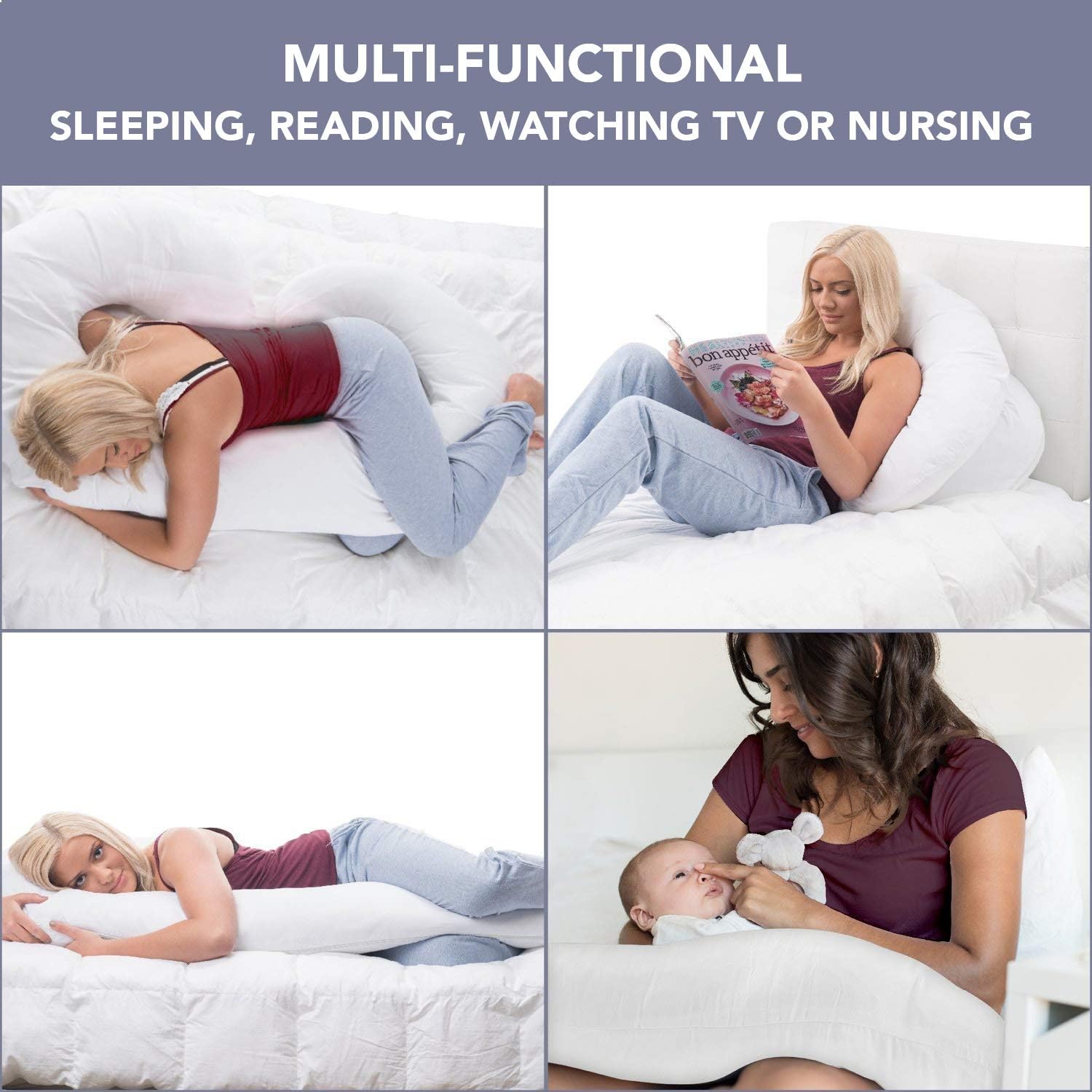 ComfySure Full Body Pregnancy Pillow - 58 J Shaped Maternity Support 1