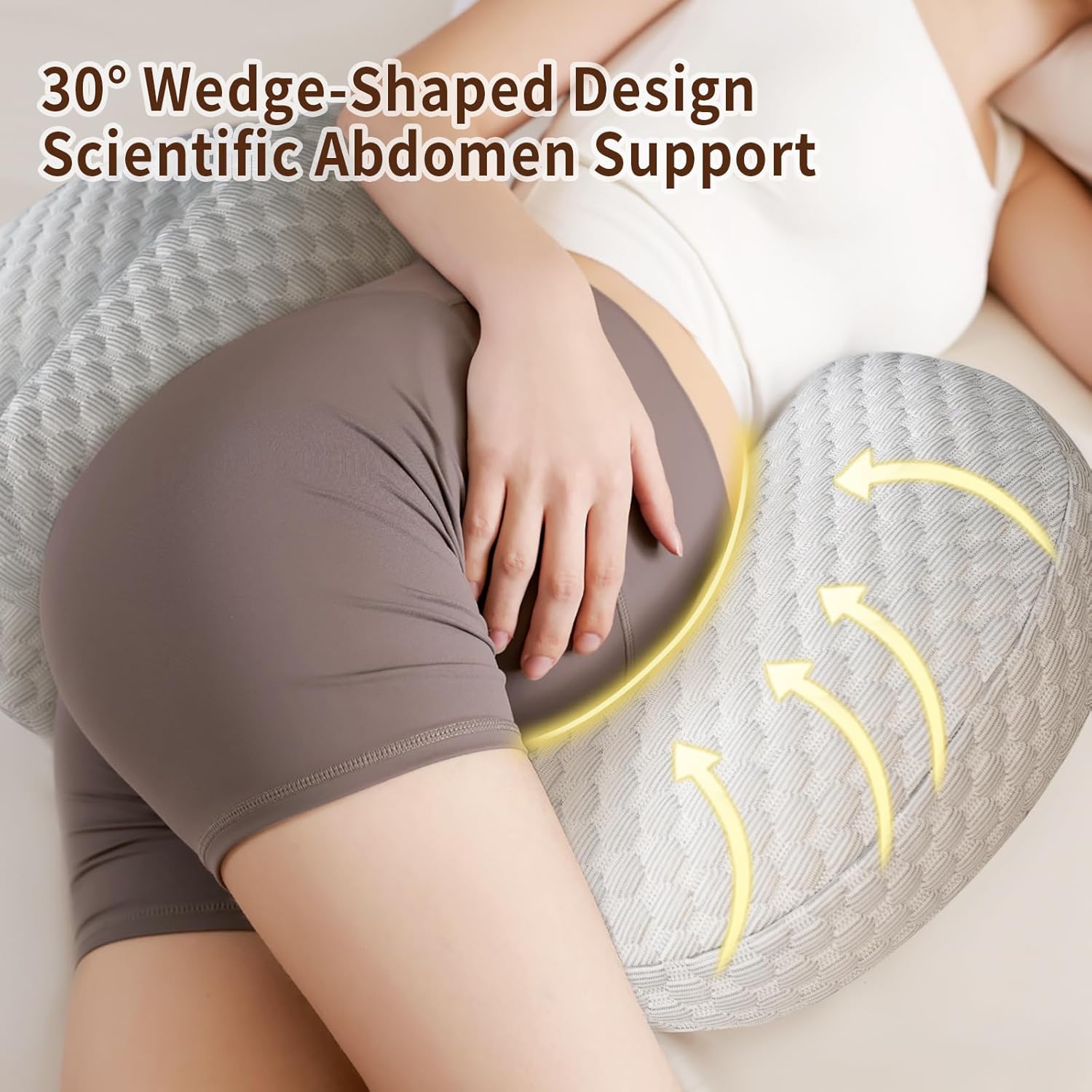 Cococu Cooling Pregnancy Pillow with Adjustable Wedge Support - Grey