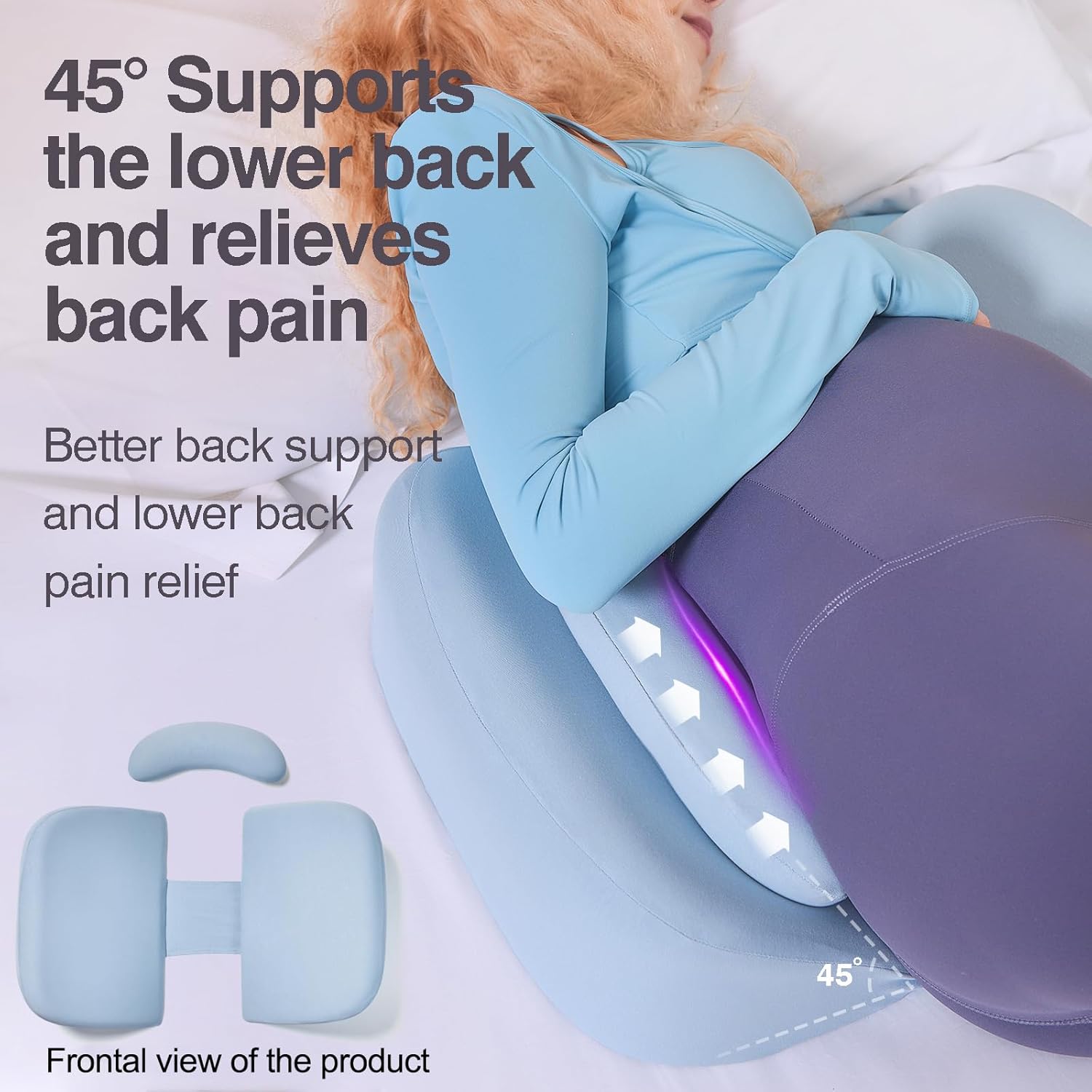 WEIKA Memory Foam Pregnancy Pillow - Blue