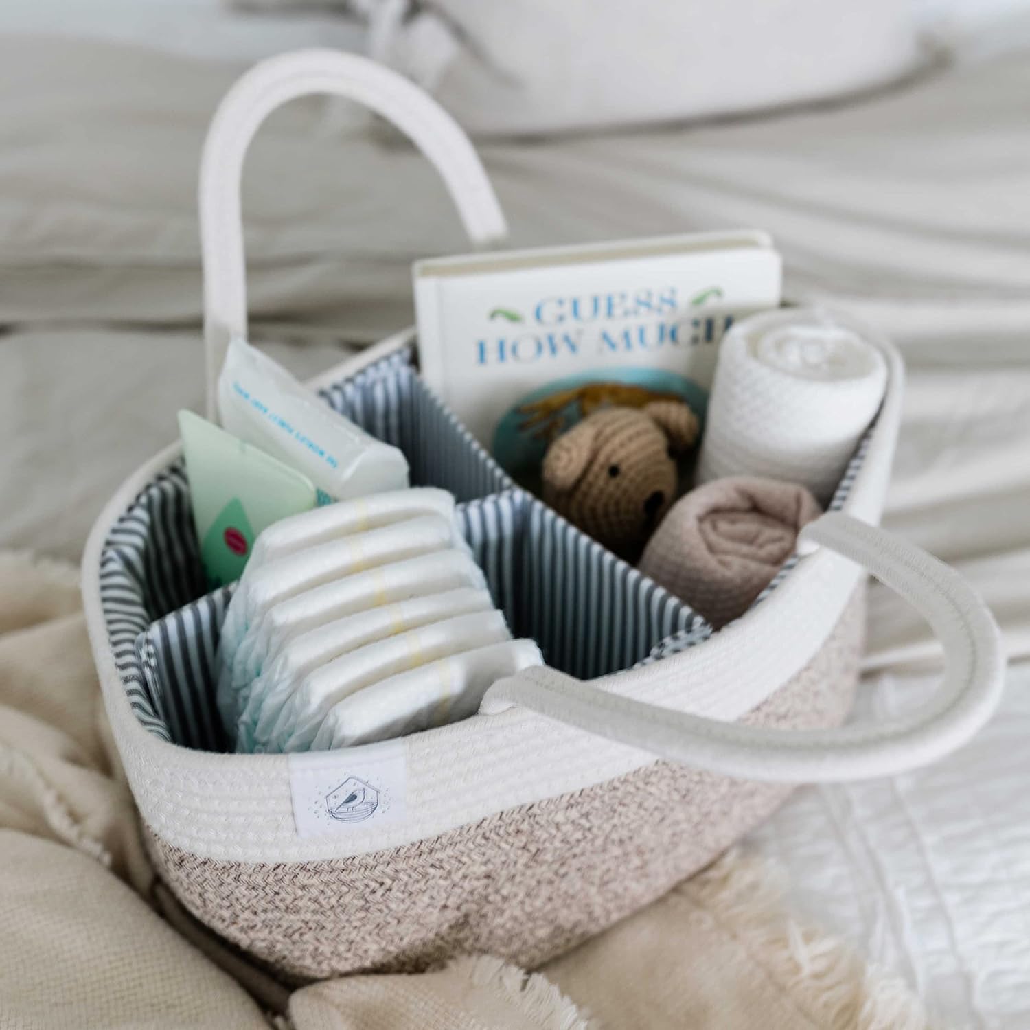 OrganiHaus Brown Diaper Caddy Organizer for Baby 1
