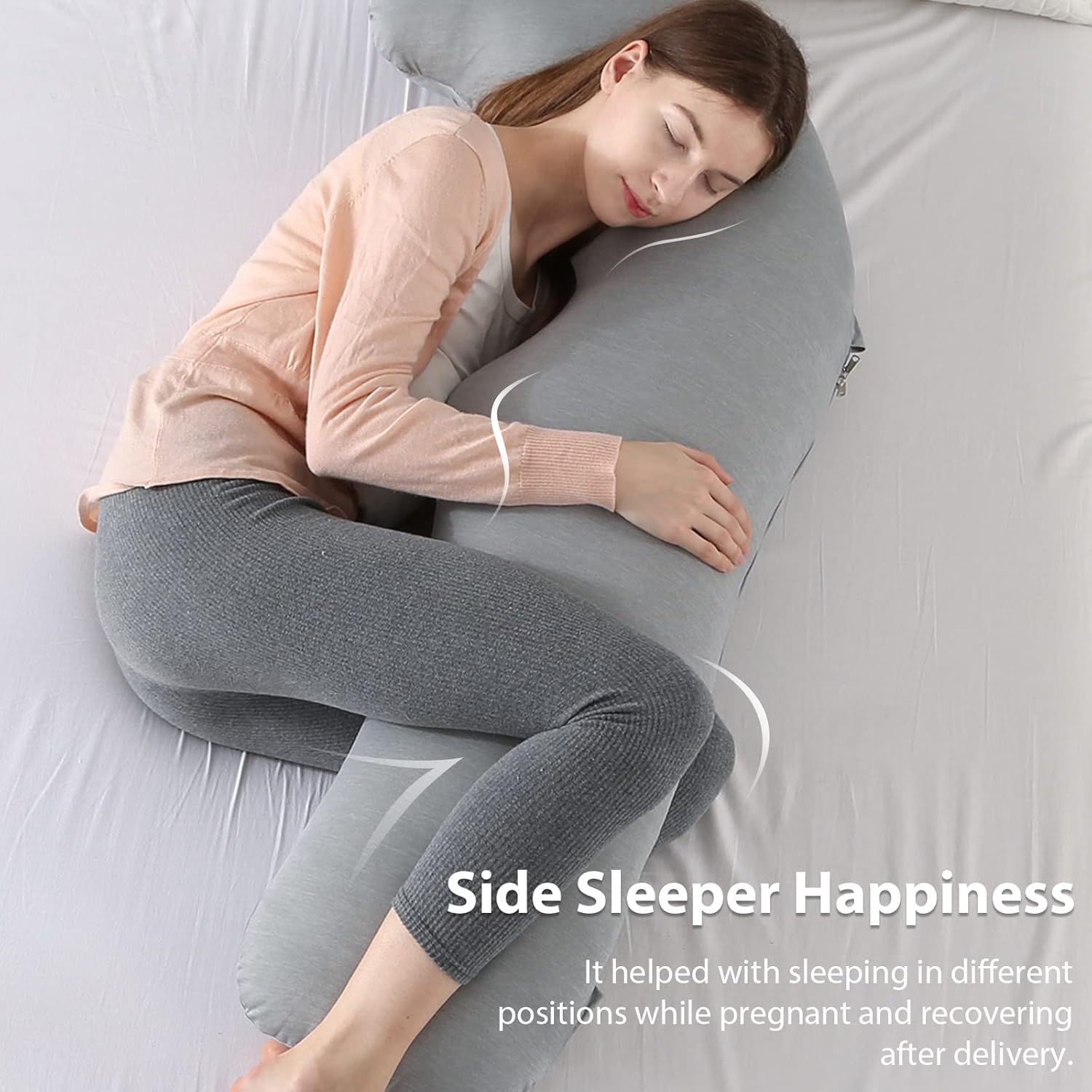 BATTOP Pregnancy Pillow with Cooling Cover