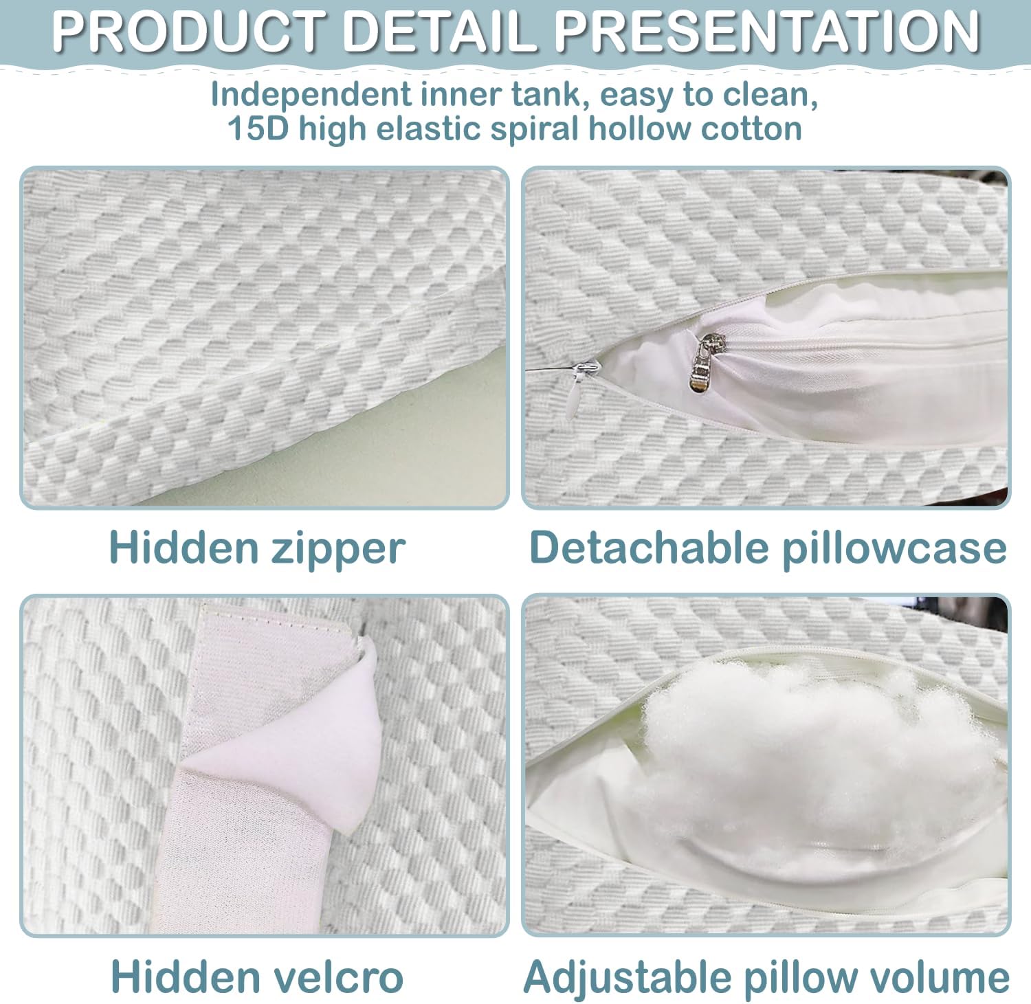 Bolloco Pregnancy Pillow with Adjustable Support and Detachable Cover