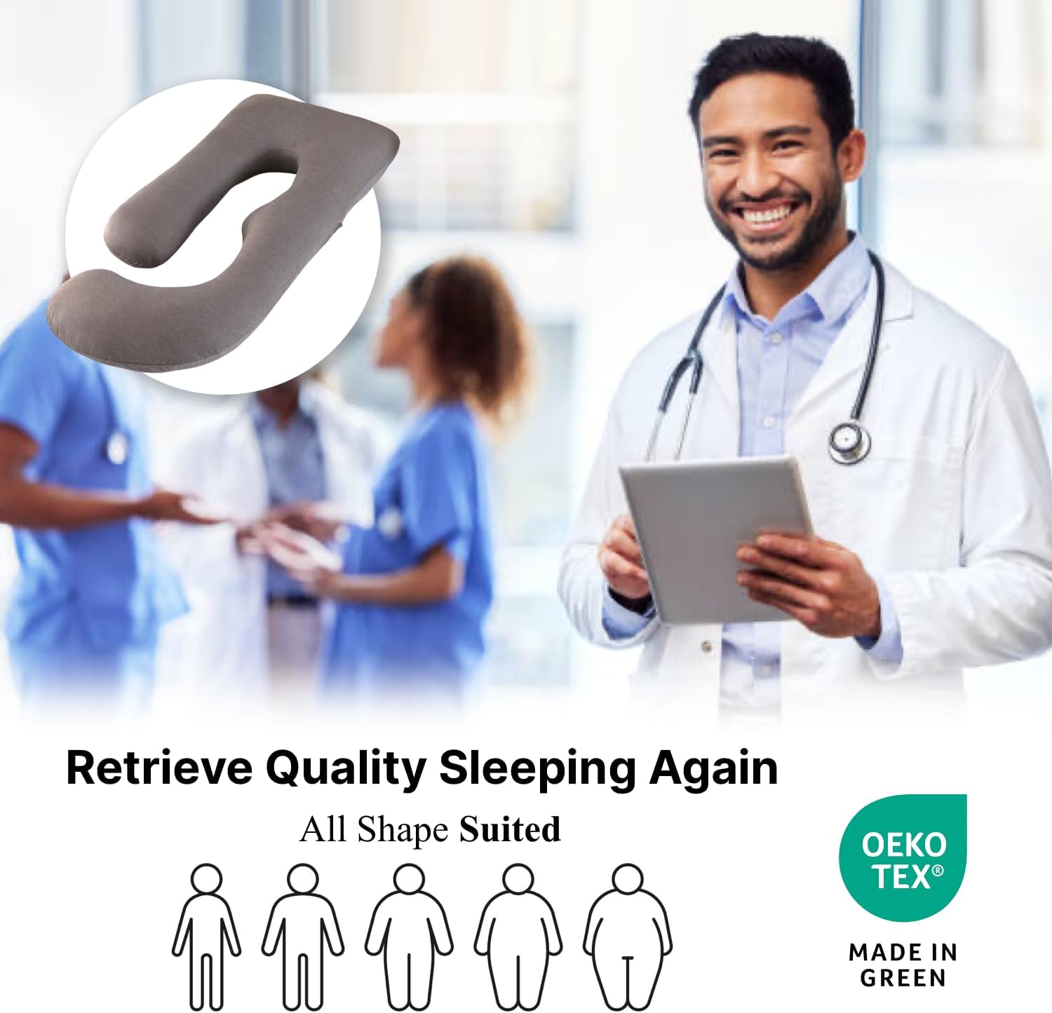 ALLOPERA Pregnancy Pillow - Full Body Support with Cooling Cover