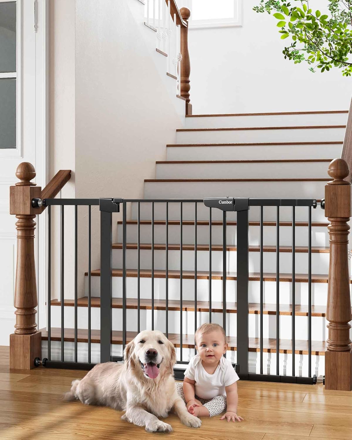Cumbor 297-542 Wide Safety Gate for Stairs and Doorways