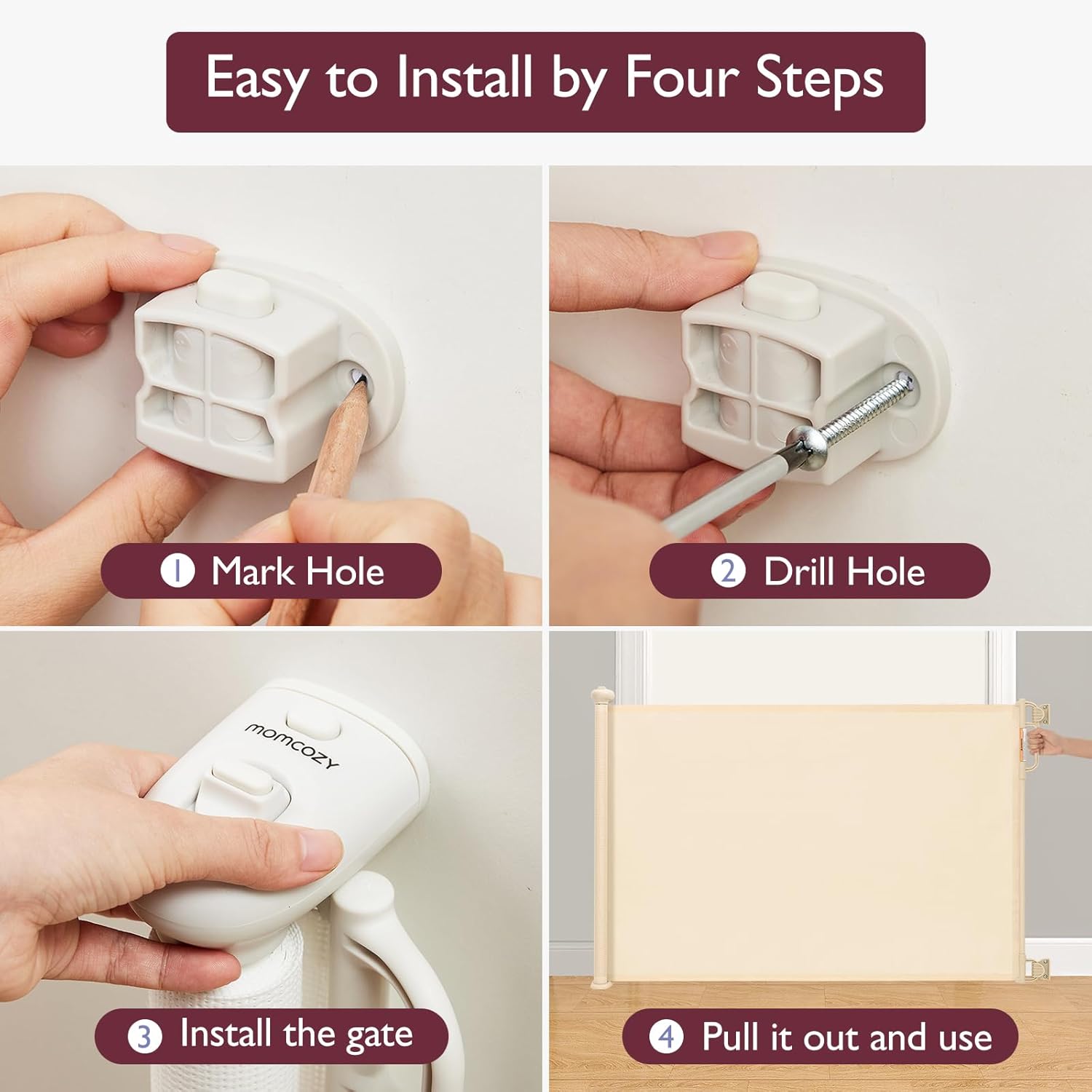 Retractable Baby Gate with Double Locking Mechanism 1