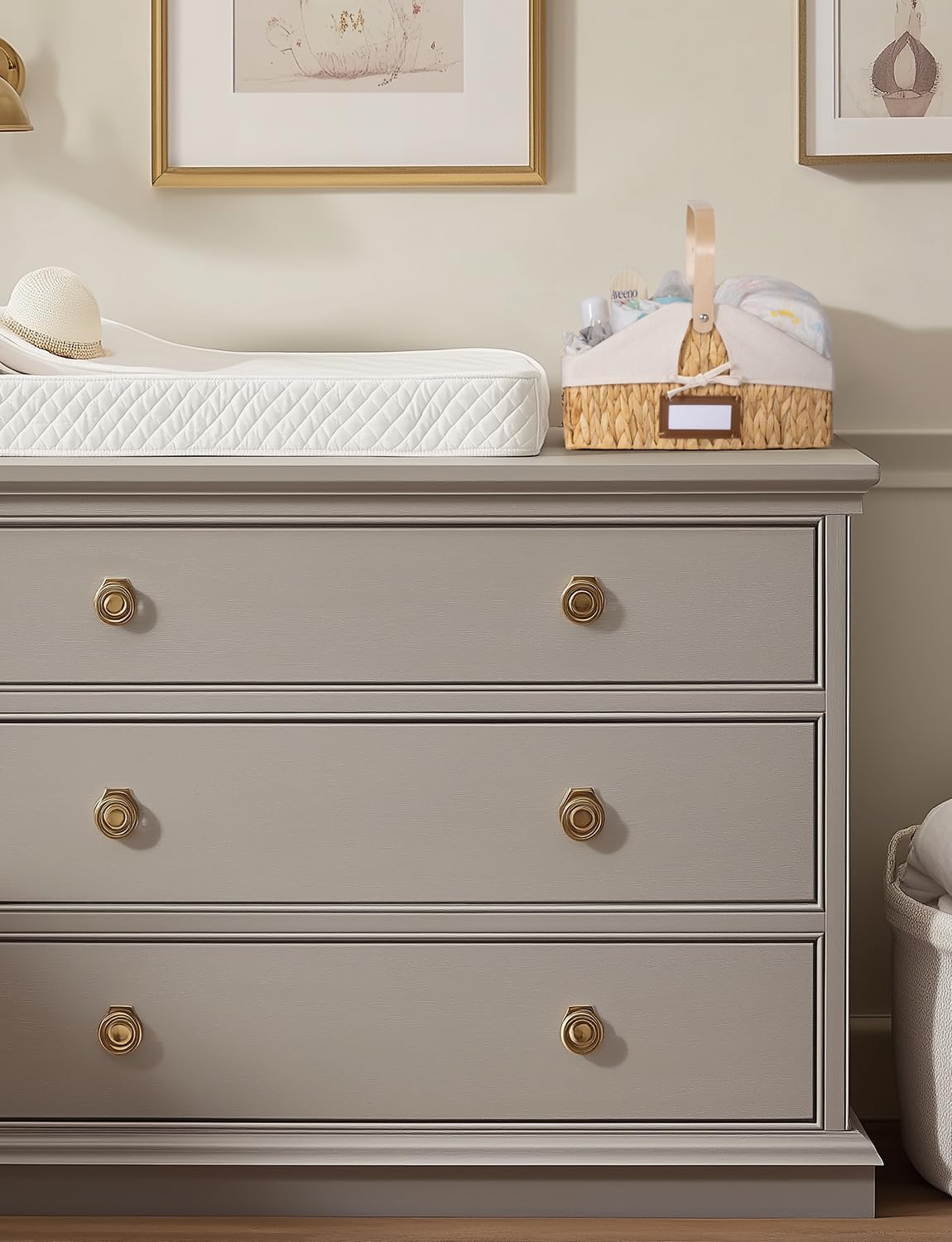 StorageWorks Wicker Diaper Caddy Organizer with Liner