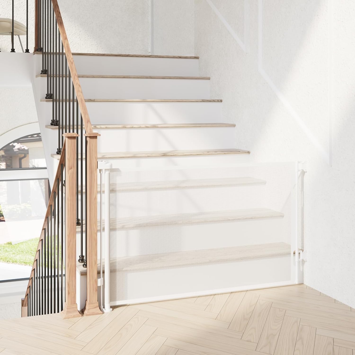 Cumbor 2 Pack Retractable Baby Gates White