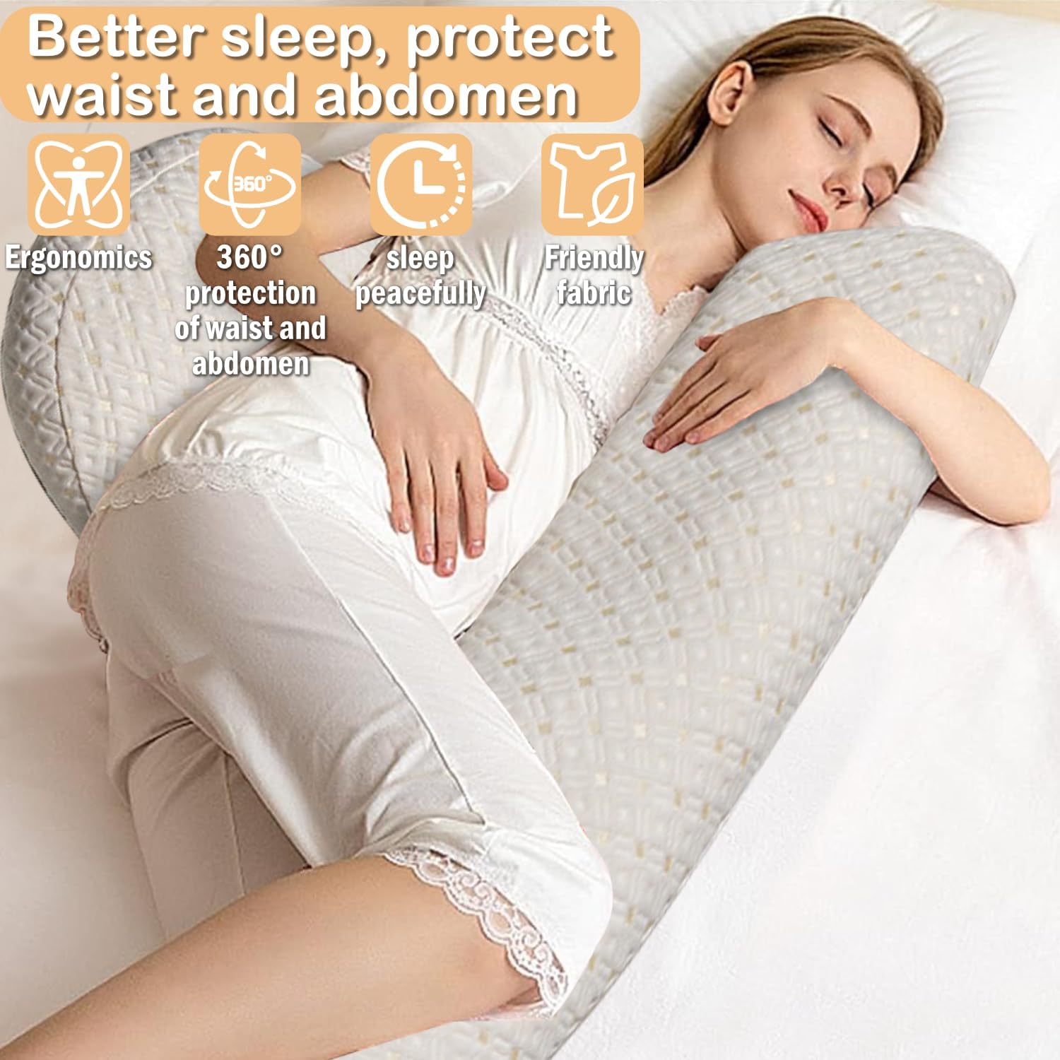 Oskeray Pregnancy Pillow with Detachable Adjustable Support