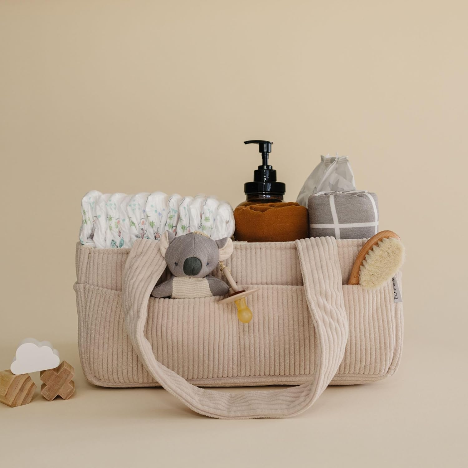 PUTSKA Baby Diaper Caddy Organizer with Carry Handles