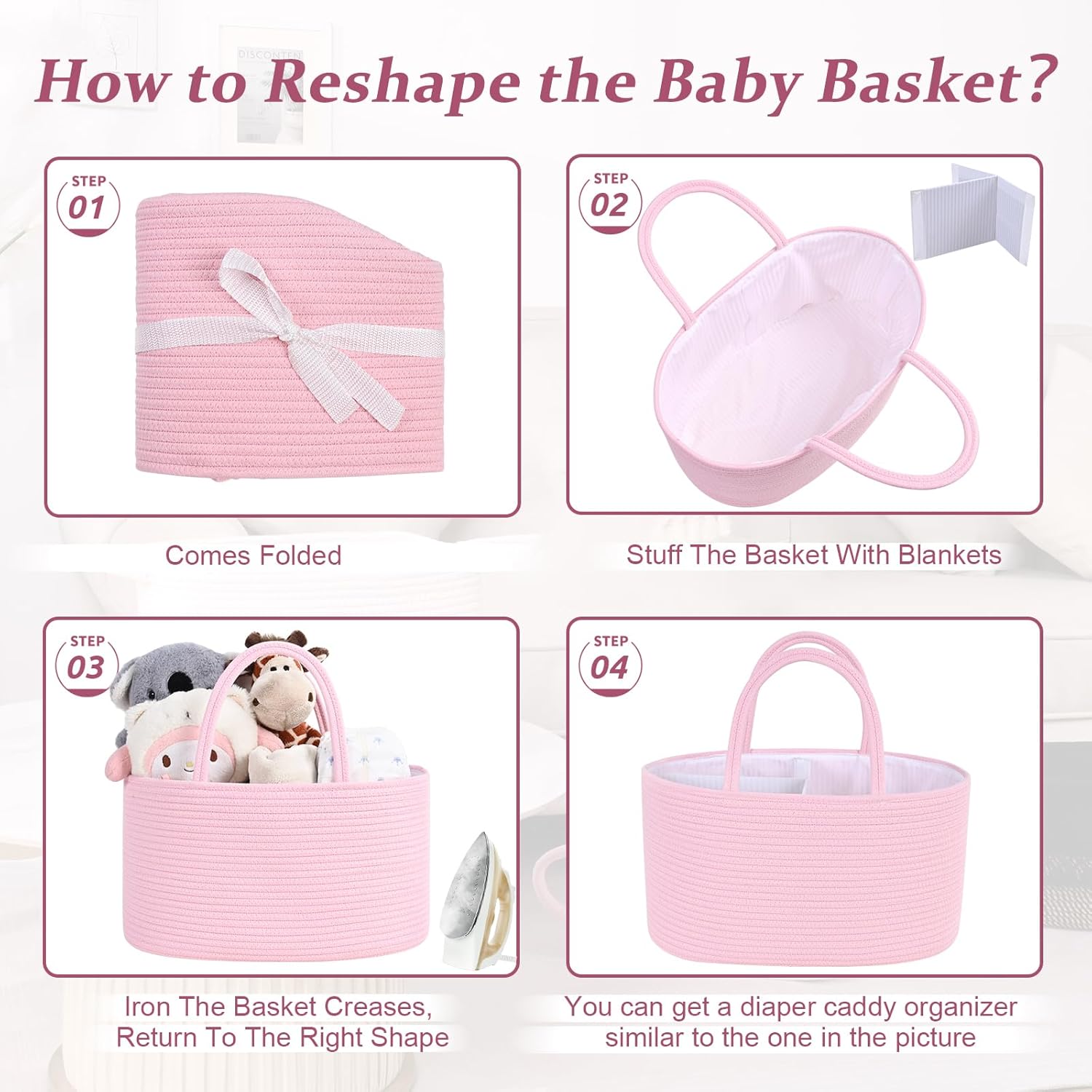Baby Diaper Caddy Organizer with Removable Divider 1