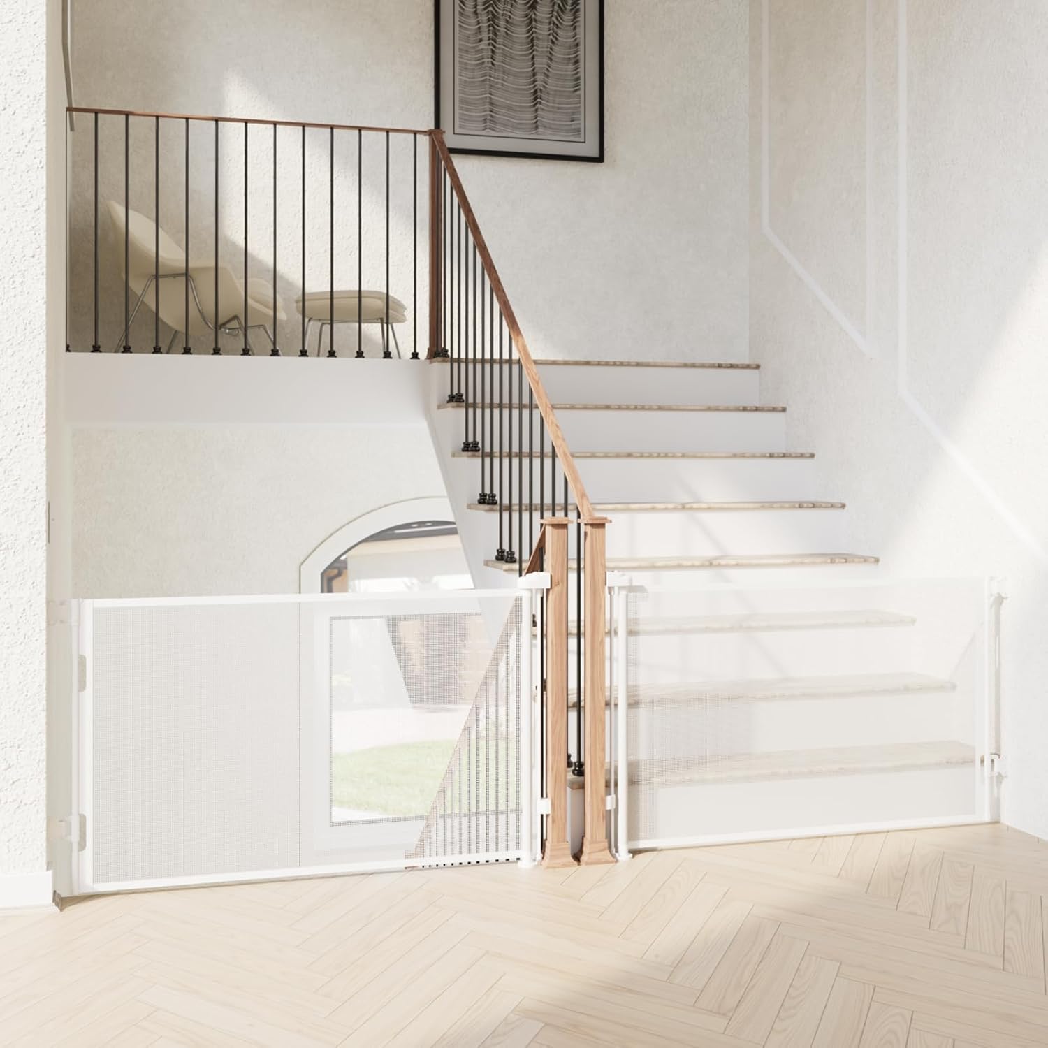 Cumbor 2 Pack Retractable Baby Gates White
