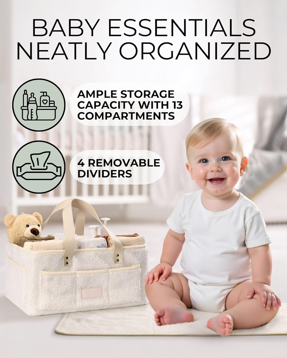 Toodly Baby Diaper Caddy with Changing Mat Organizer 1