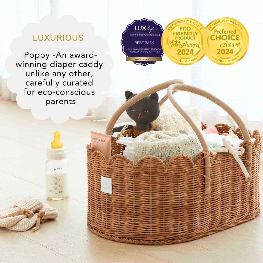 BEBE BASK Premium Baby Diaper Caddy Organizer