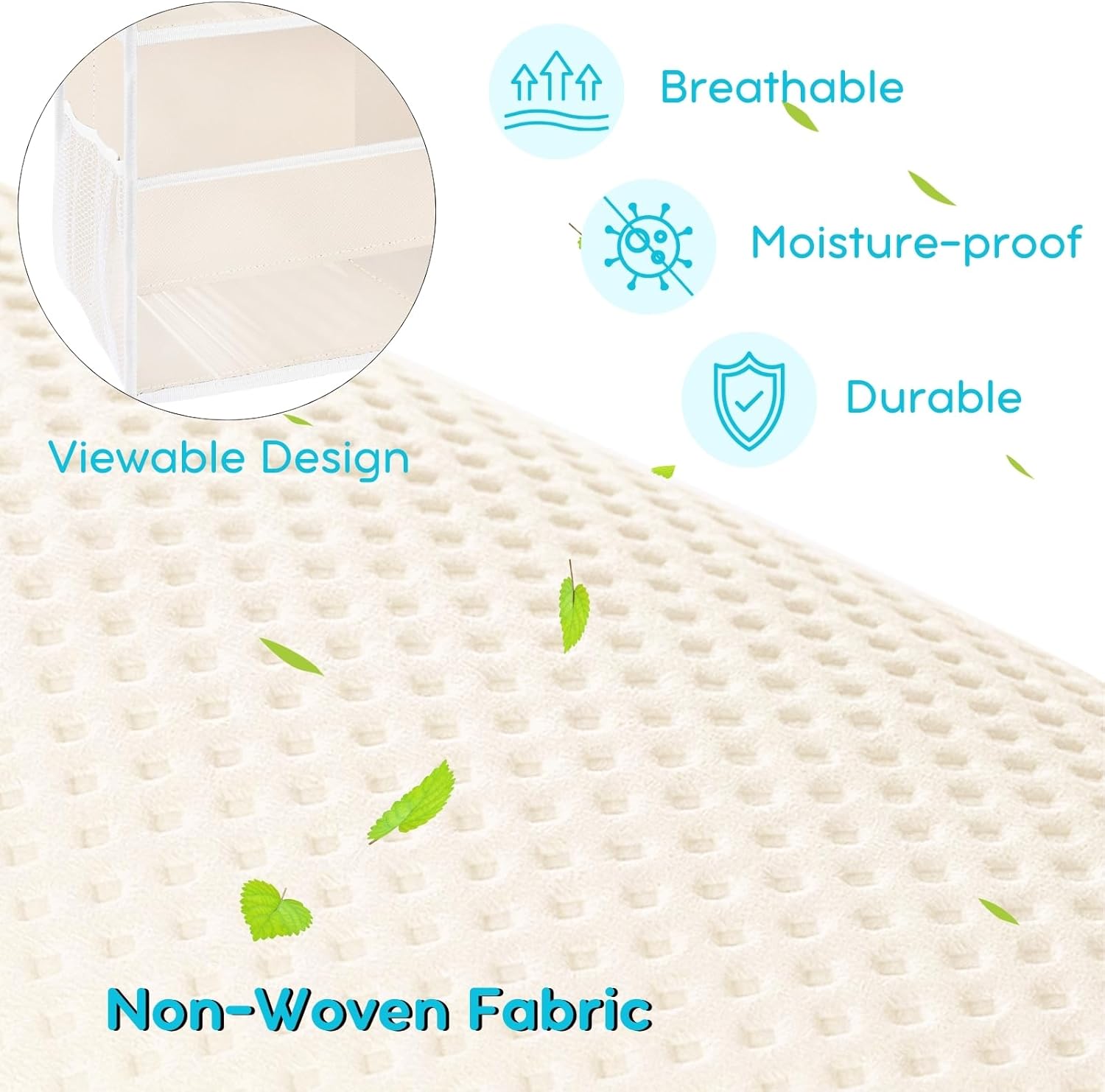 Ofiray-home Hanging Diaper Caddy 2-Tier with Mesh Pockets
