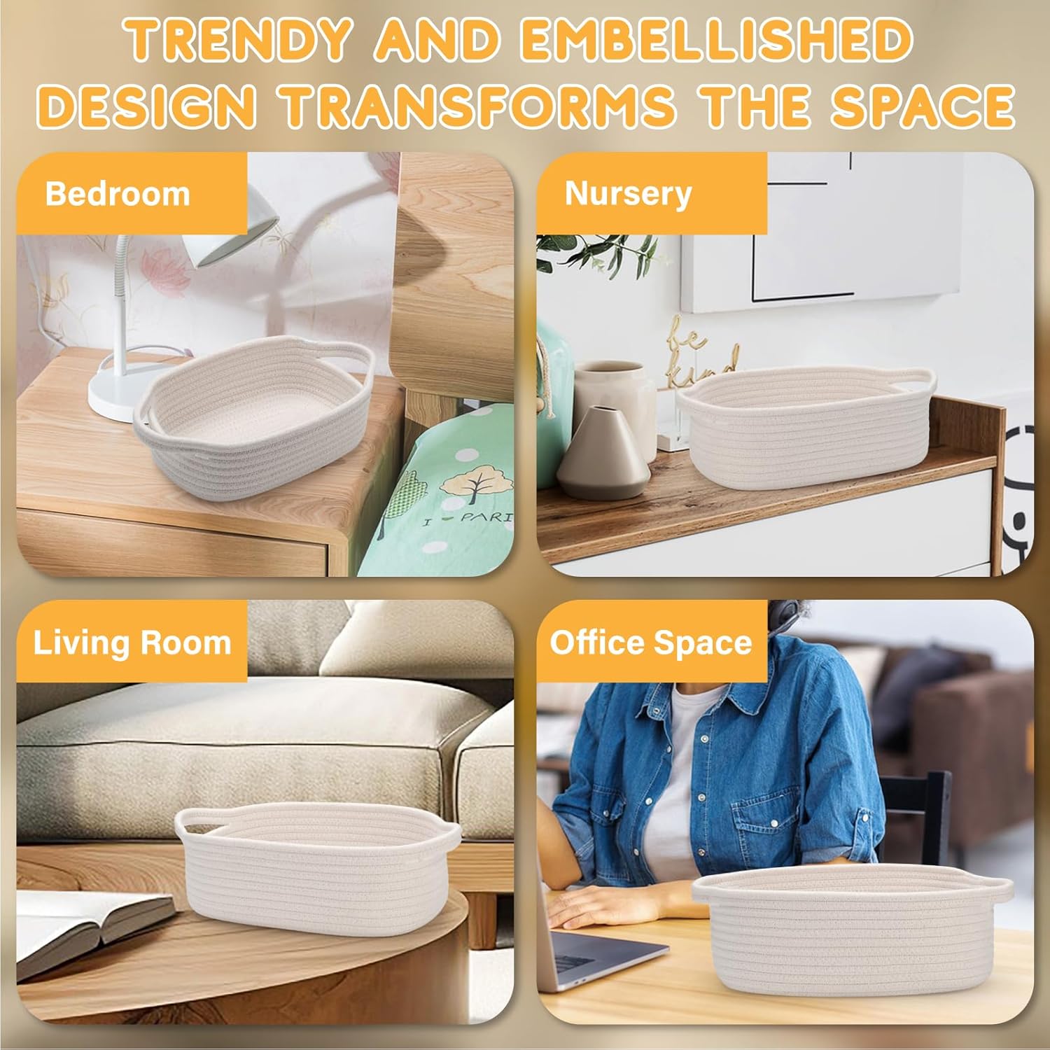 Luxury Little Diaper Caddy with 5 Rectangular Baskets