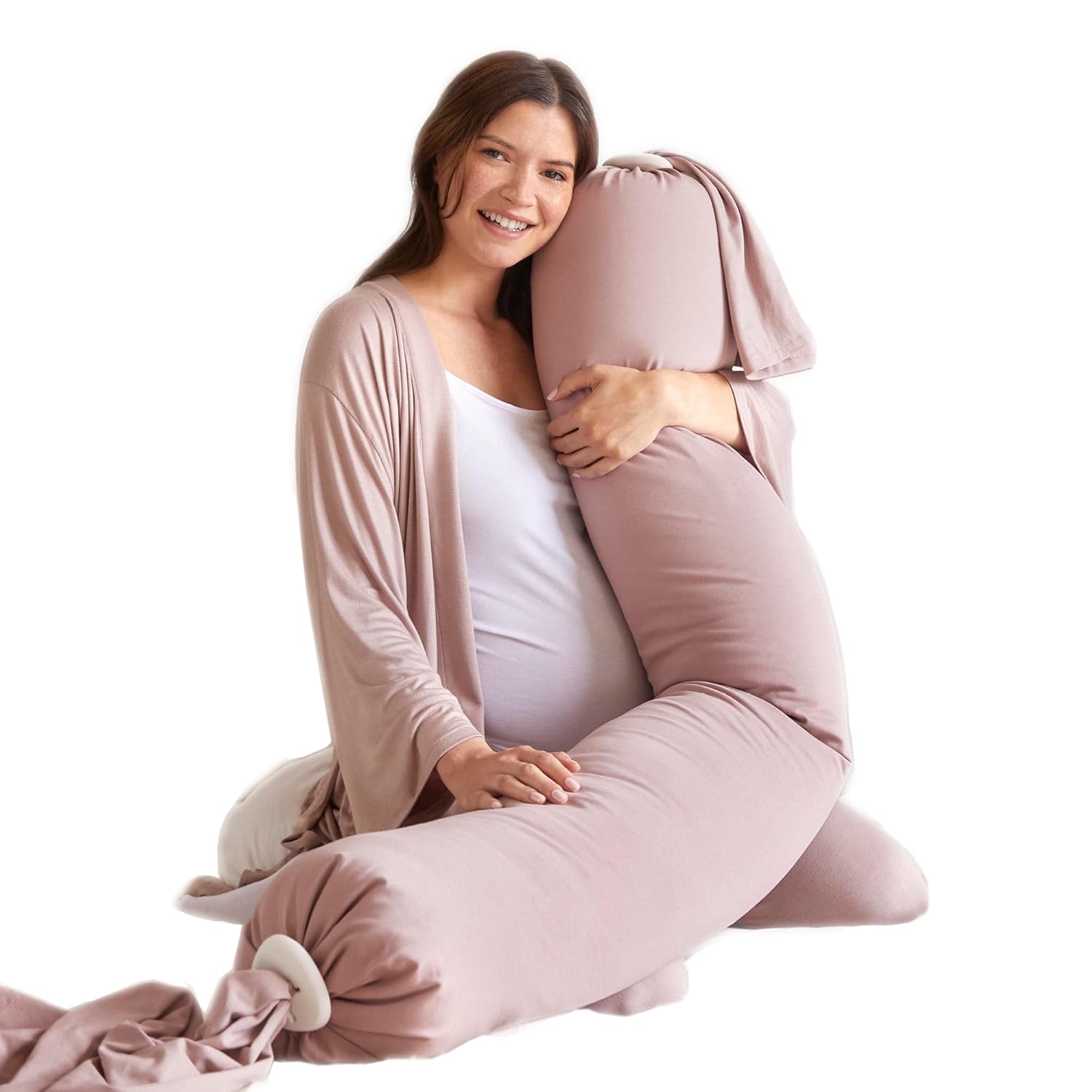 bbhugme Adjustable Pregnancy Pillow - Dusty Pink