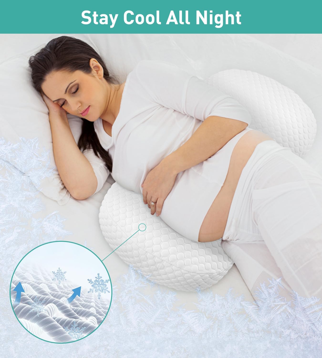 DONAMA Pregnancy Pillow Cooling with Adjustable Support 1