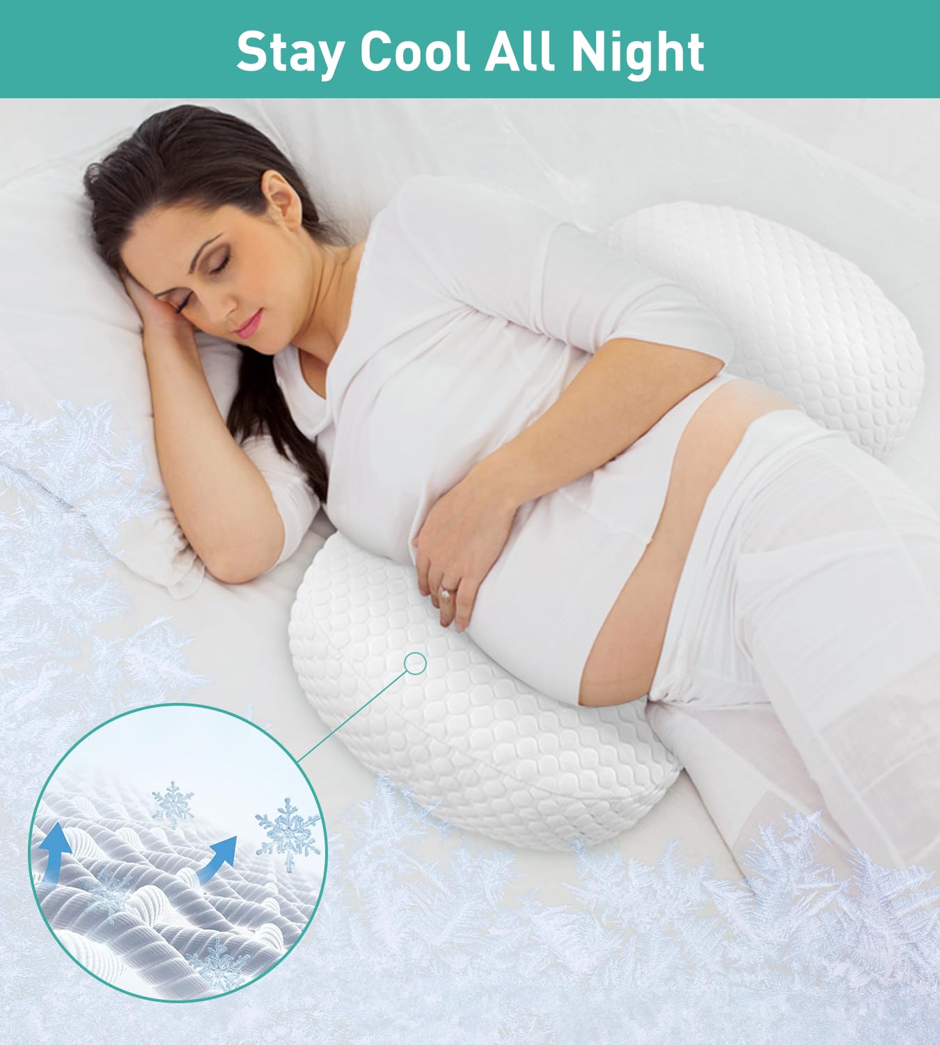 DONAMA Pregnancy Pillow Cooling with 30 Slope Support