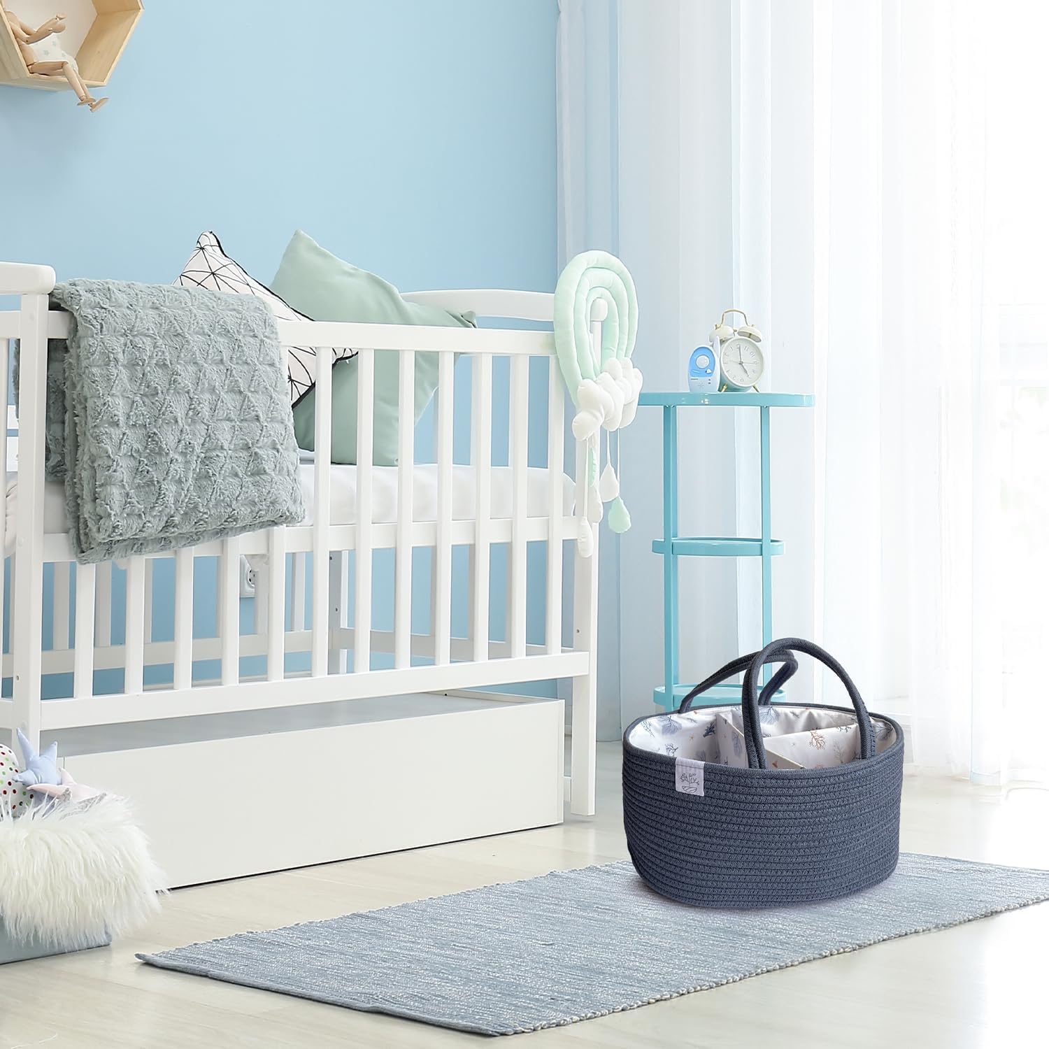 KiddyCare Diaper Caddy Organizer with Handle Lid