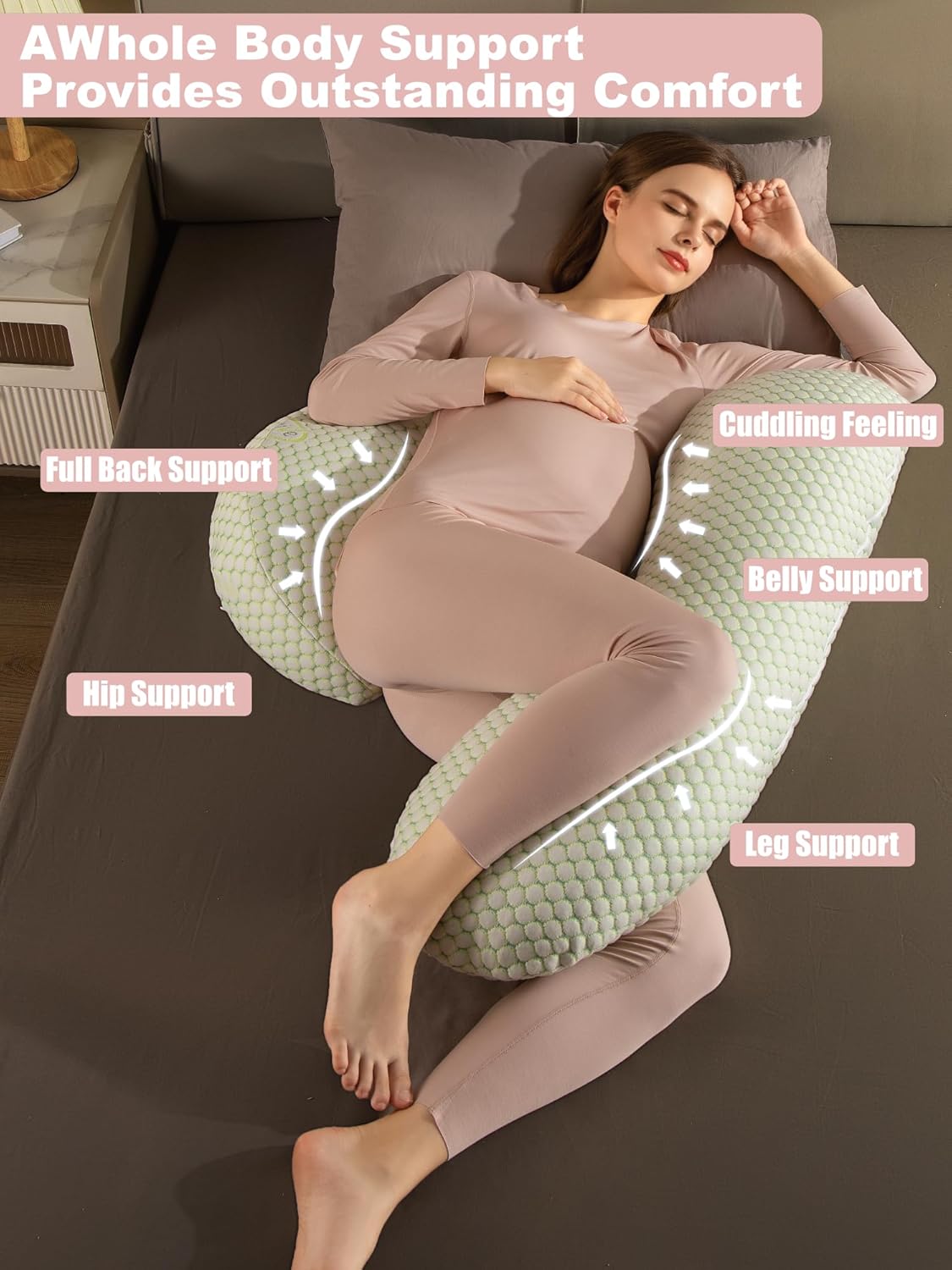Anfrandce Pregnancy Pillow for Full Body Support