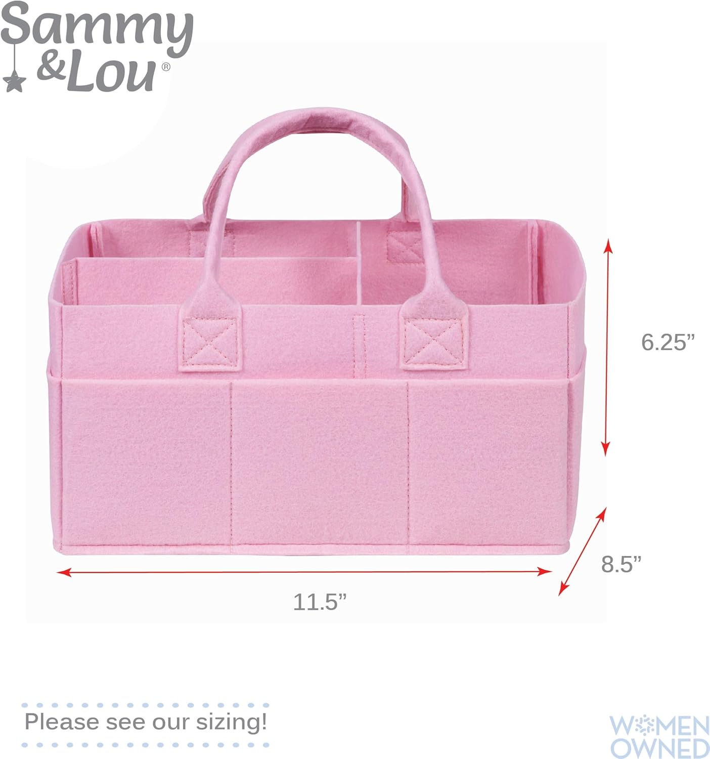 Sammy Lou Pink Diaper Caddy Organizer