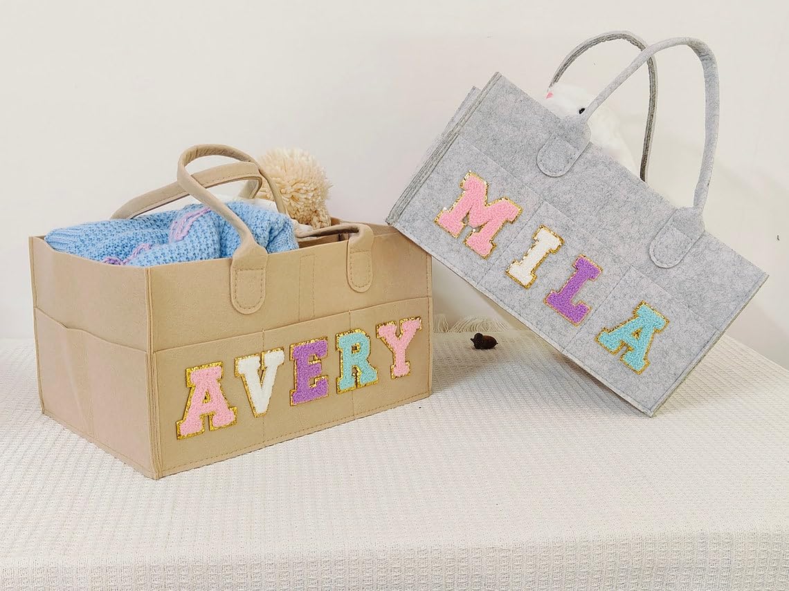 Personalized Baby Diaper Caddy with Name Letters