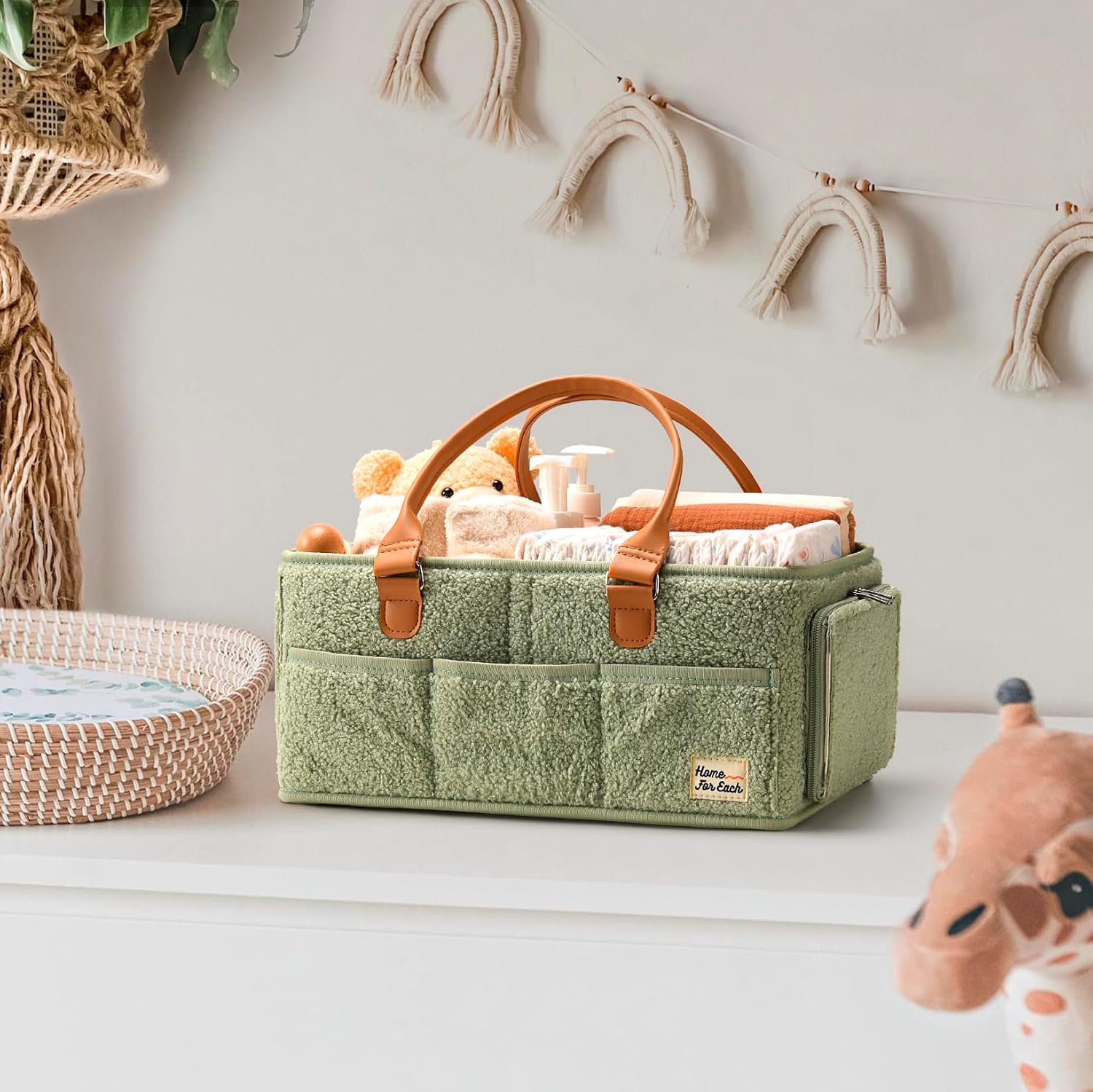 Baby Diaper Caddy Organizer with Handle and Storage