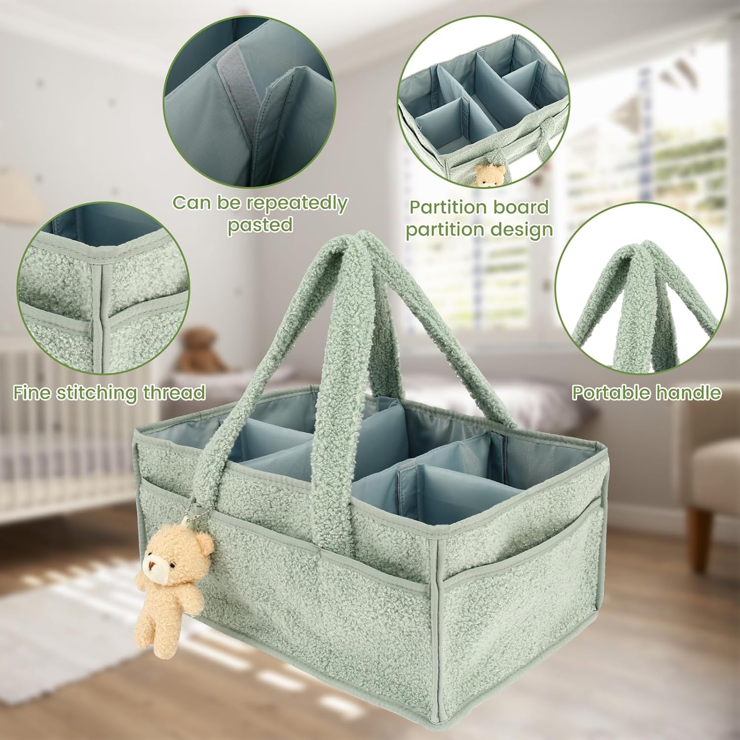 Muyoka 2 Pcs Baby Diaper Caddy Organiser 1