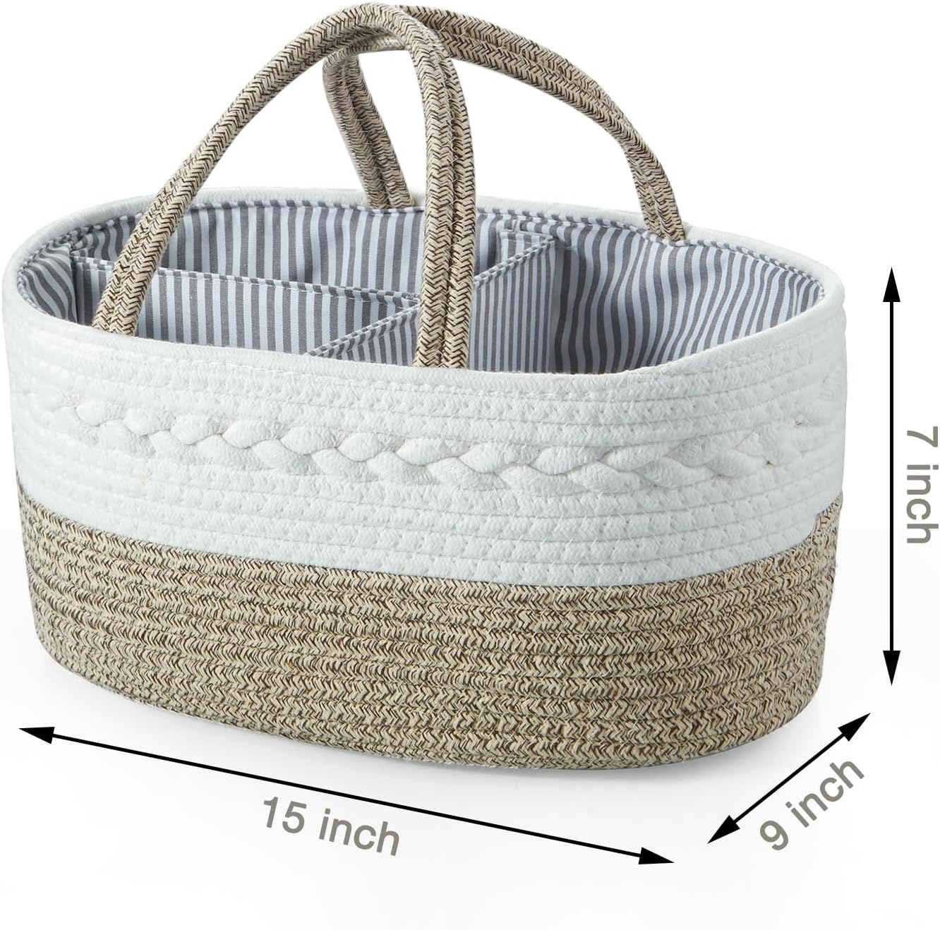 PandaEar Diaper Caddy Organizer - Brown