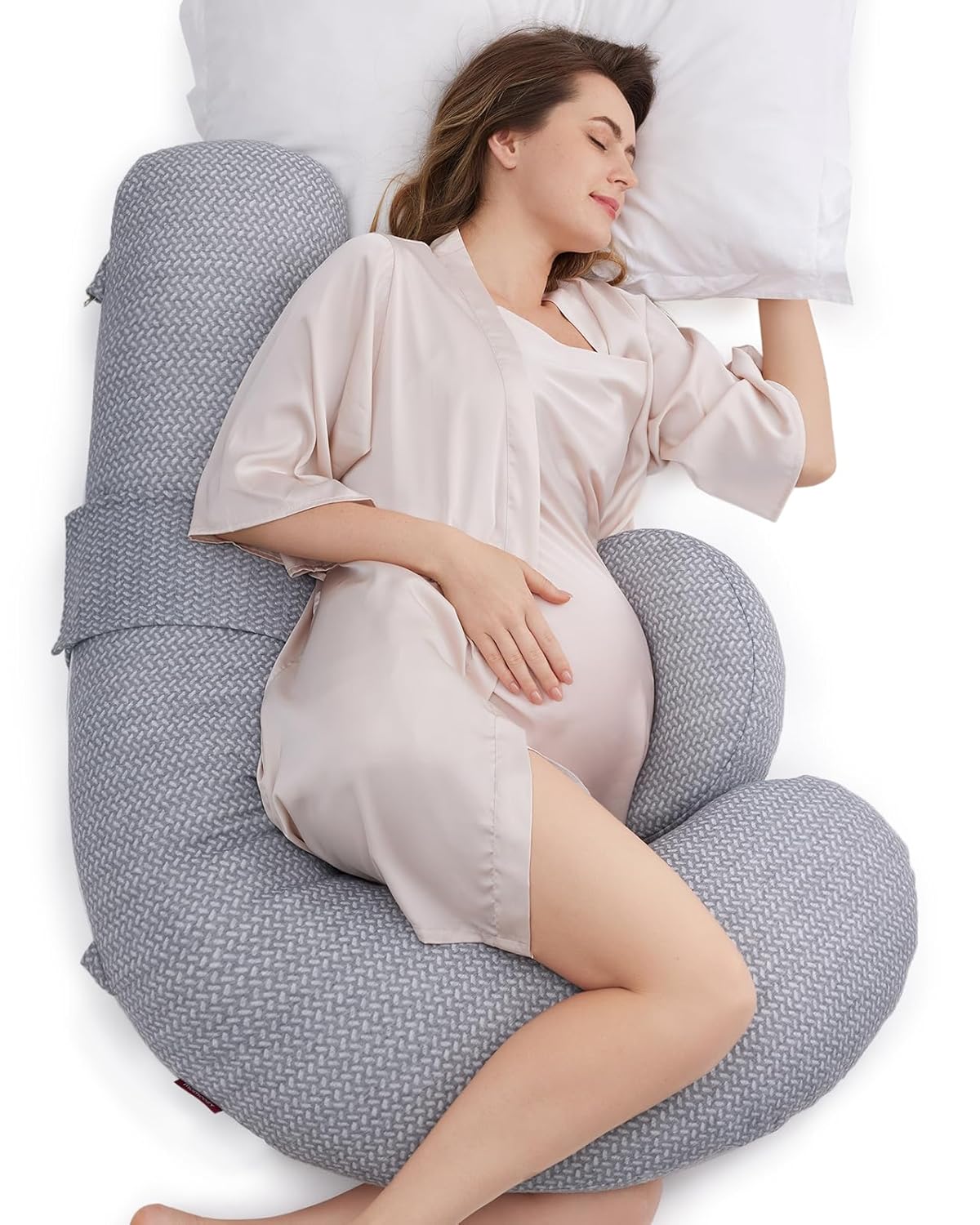 Momcozy Pregnancy Pillow with Air Layer Cover Grey