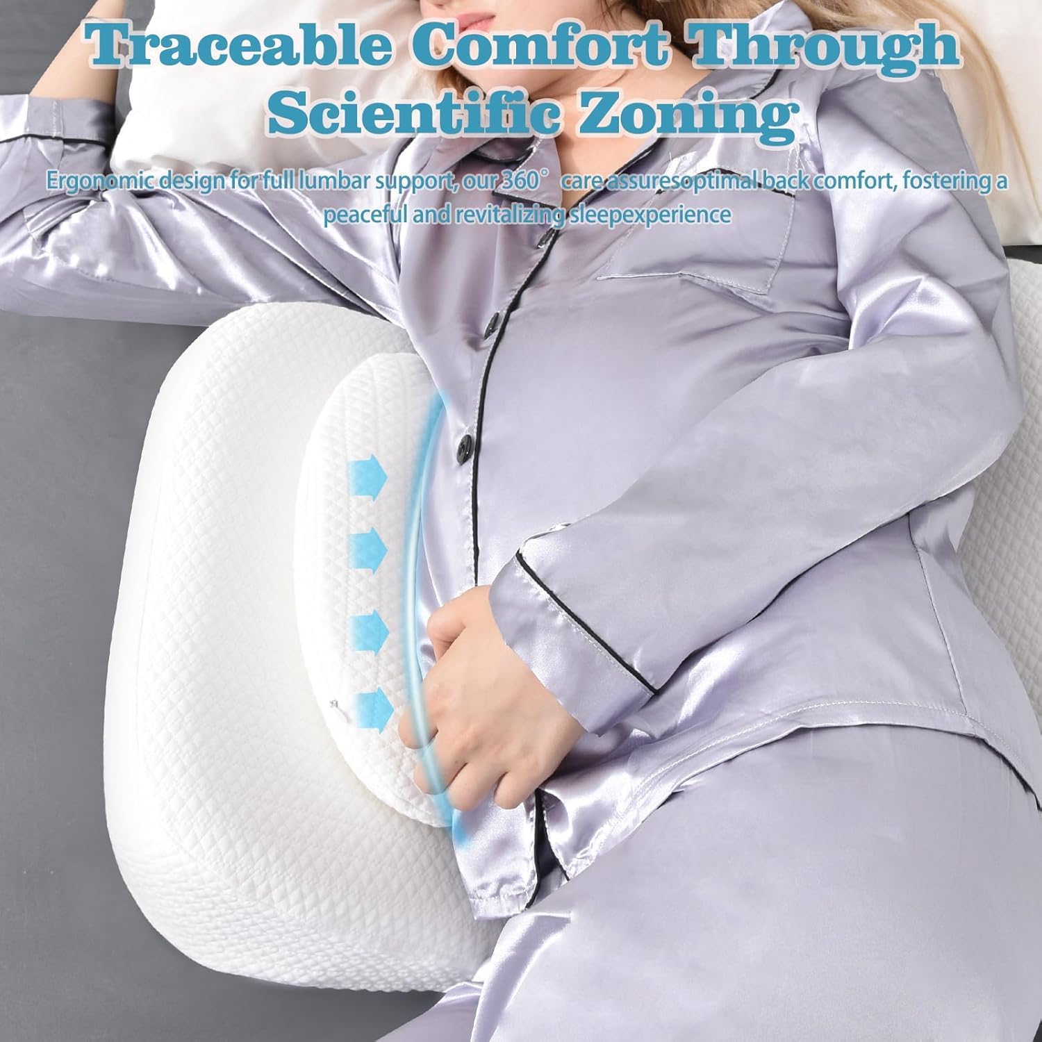 GOENDR Memory Foam Pregnancy Pillow with Cooling Cover