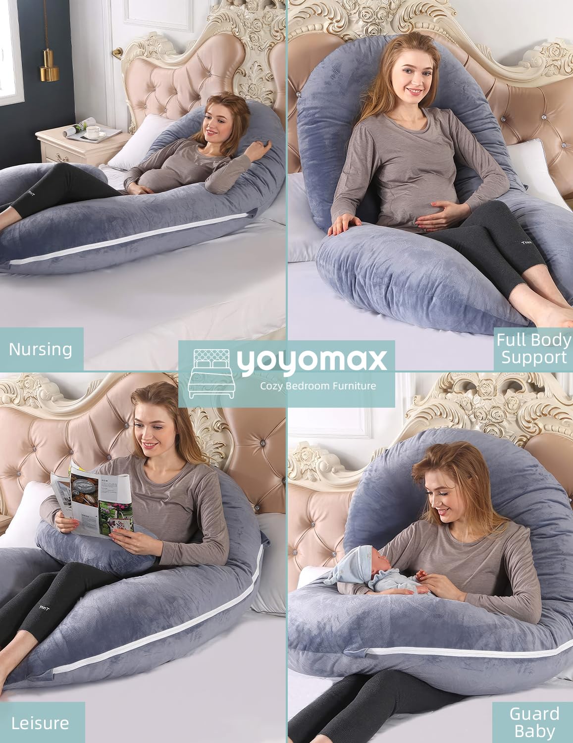 TINKLE WELL C-Shaped Pregnancy Pillow with Removable Cover 1