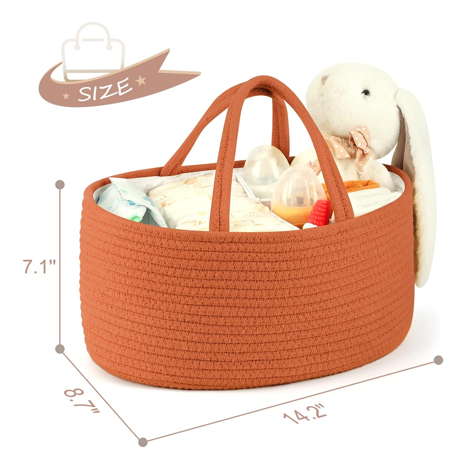 Maliton Cotton Rope Diaper Caddy Organizer - Glaze 1