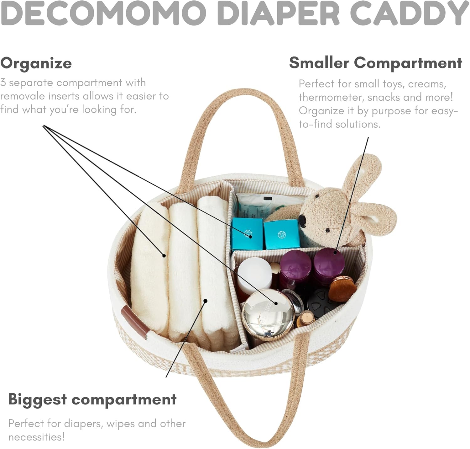 DECOMOMO Extra Large Diaper Caddy Organizer